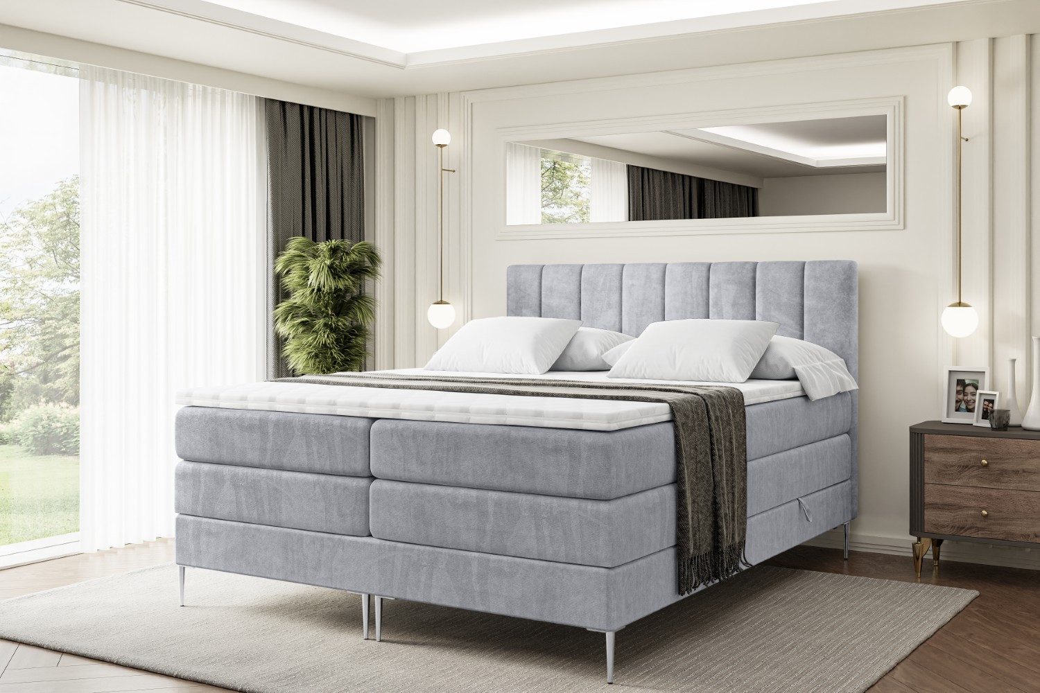 ALTDECOR Boxspringbett OTTA-F KING (Multipocket-Matratze H4, H3 Matratze Bo günstig online kaufen