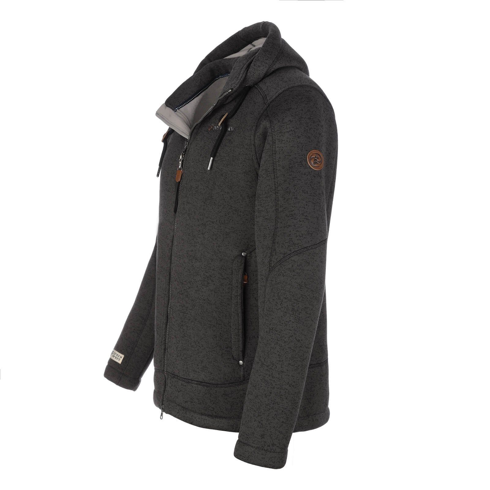 Fleecejacke Kappeln Fleece Jacke Dry - anthrazit Kapuze Kapuzenfleecejacke Wärmende Herren Fashion mit