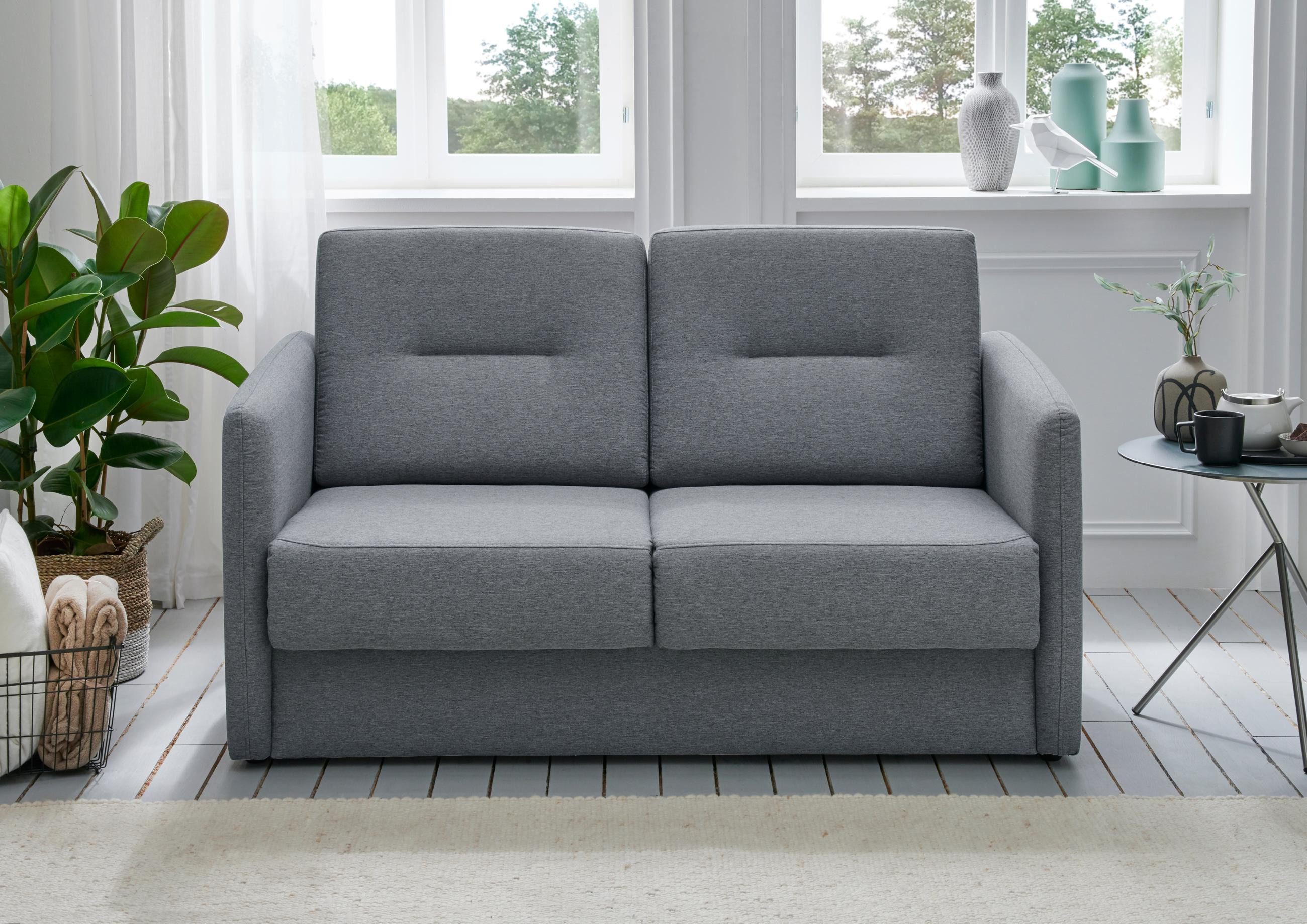 BENFORMATO HOME COLLECTION 2-Sitzer Schlafsofa Funktionssofa REGI Stoff Travis mit getrennten Liegeflächen