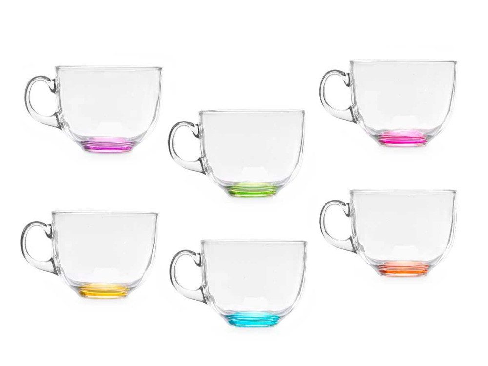 emeco Latte-Macchiato-Glas 6 Latte Macchiato Gläser 470ml mit Henkel Kaffeegläser Buten XXL, 6-tlg., Glas