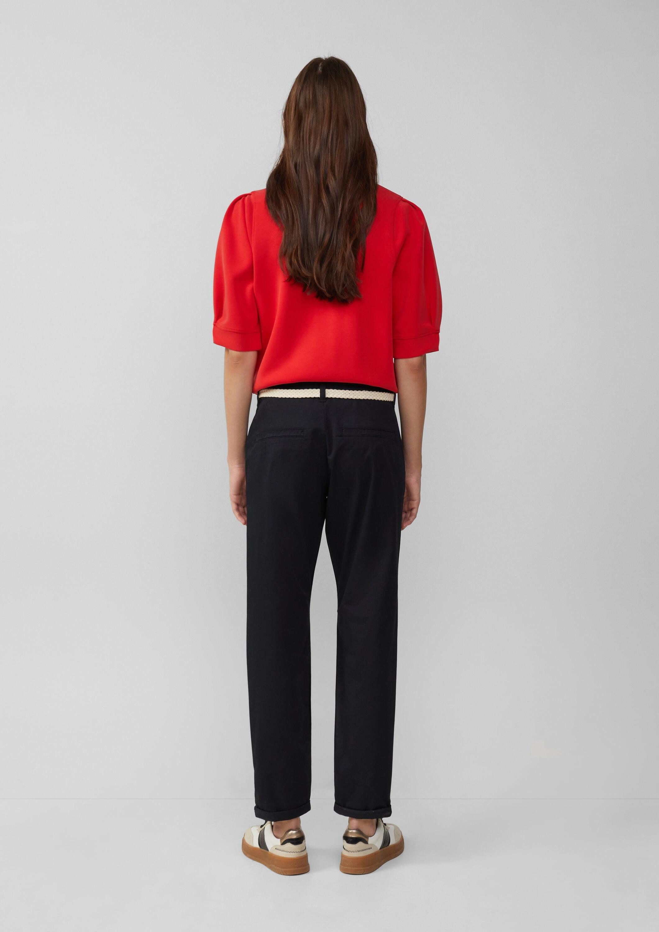 s.Oliver Chinos Hose CHINO Chino mit geflochtenem Gürtel und Garment Dye