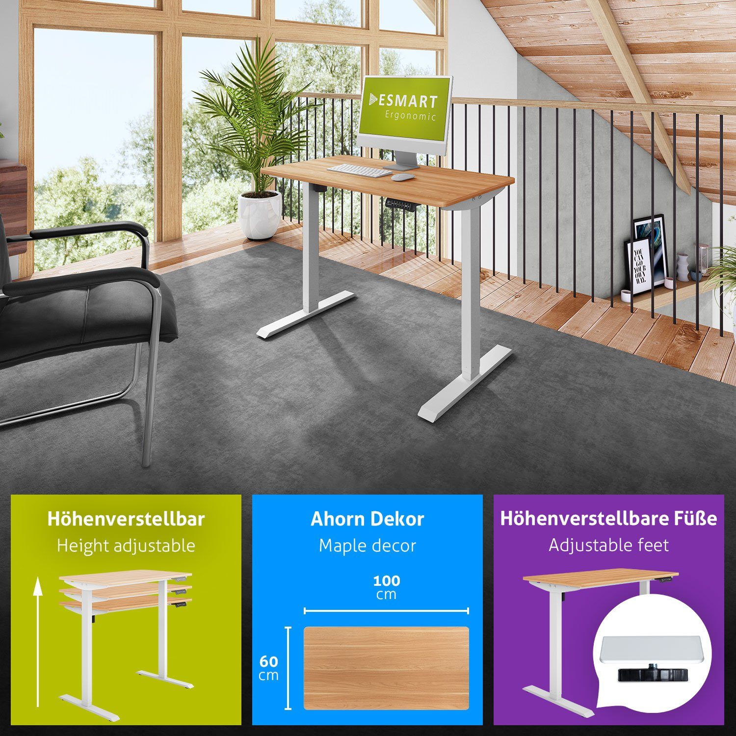 ESMART Schreibtisch ESMART Germany, ETX-121 Elektrisch günstig online kaufen