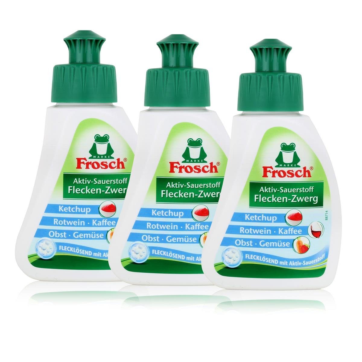 FROSCH 3x Frosch Aktiv-Sauerstoff Fleck-Entferner 75 ml - Flecklösend mit Akt Fleckentferner