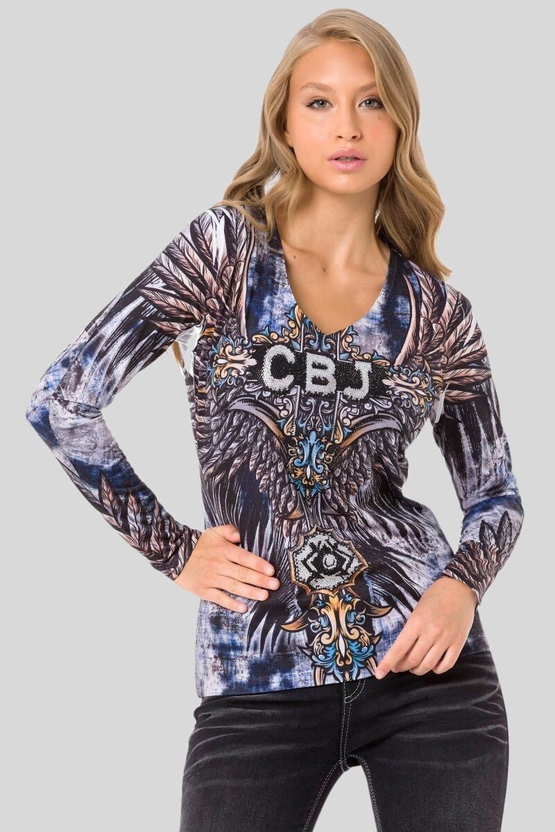 Cipo & Baxx Sweatshirt LONG SLEEVE T-SHIRT (1-tlg) coolen Allover-Print