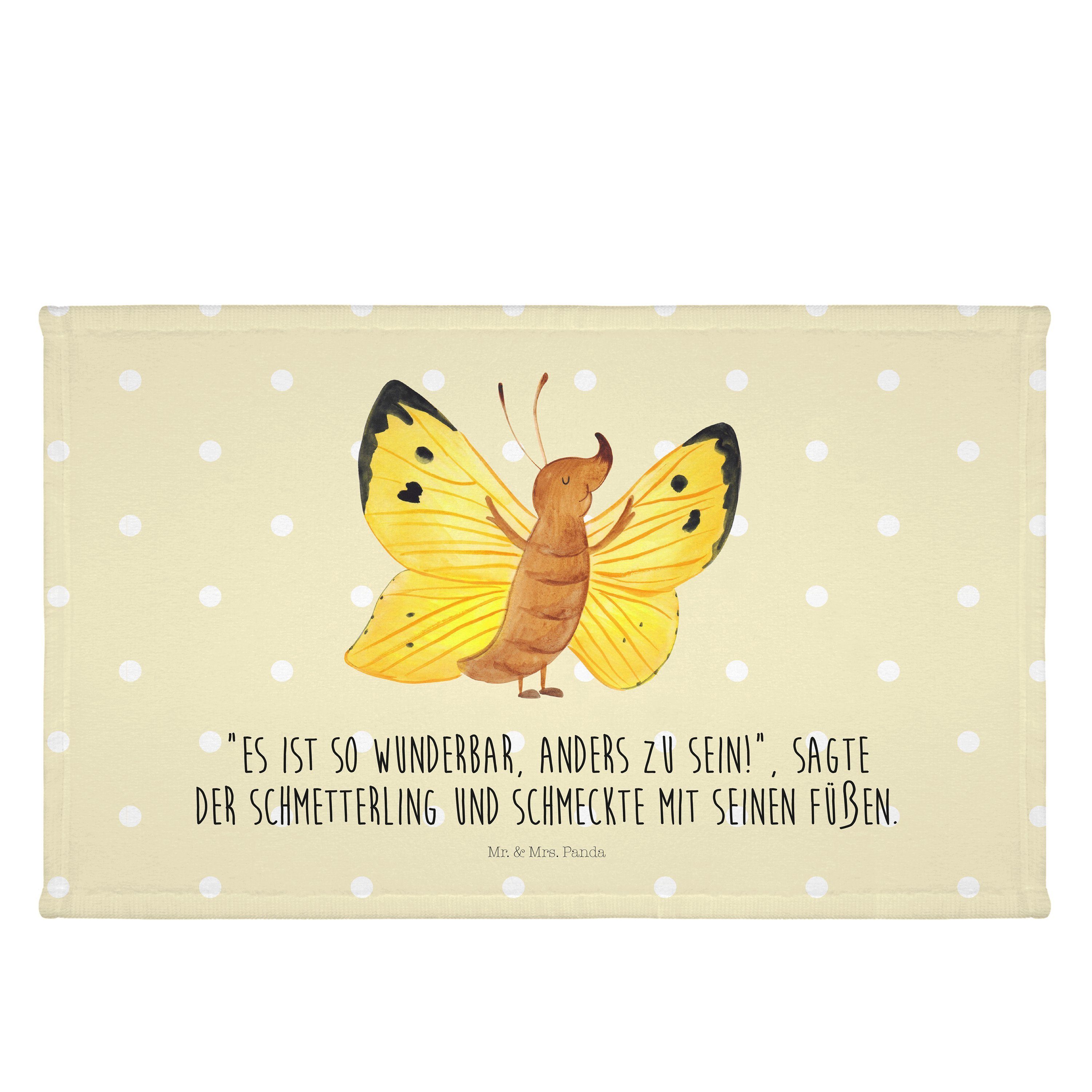 Mr. & Mrs. Panda Handtuch Schmetterling Zitronenfalter - Gelb Pastell - Geschenk, außergewöhnli, (1-St)