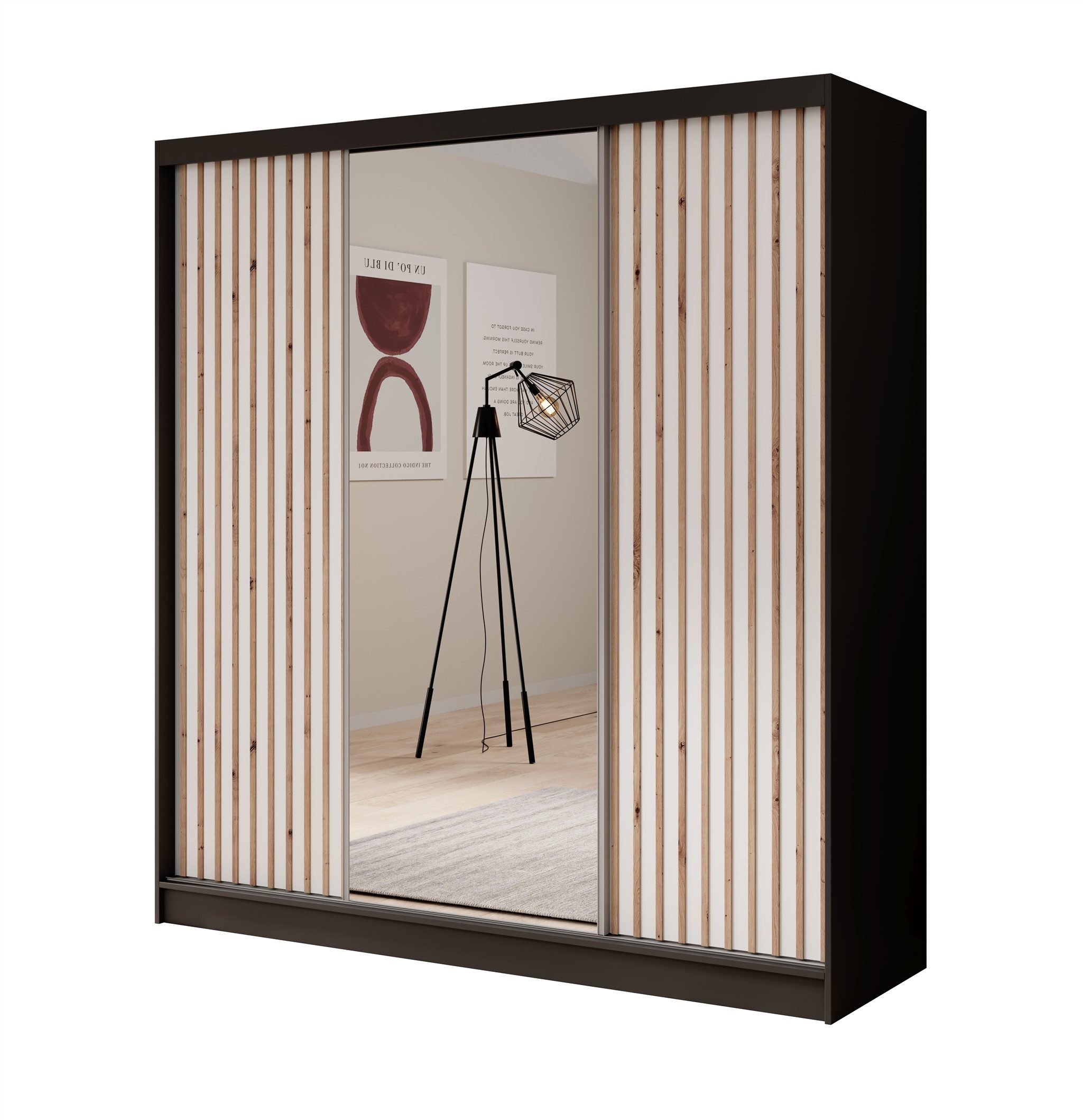 Fun Möbel Schiebetürenschrank Schrank BRITE 200 x 215 x 61 cm