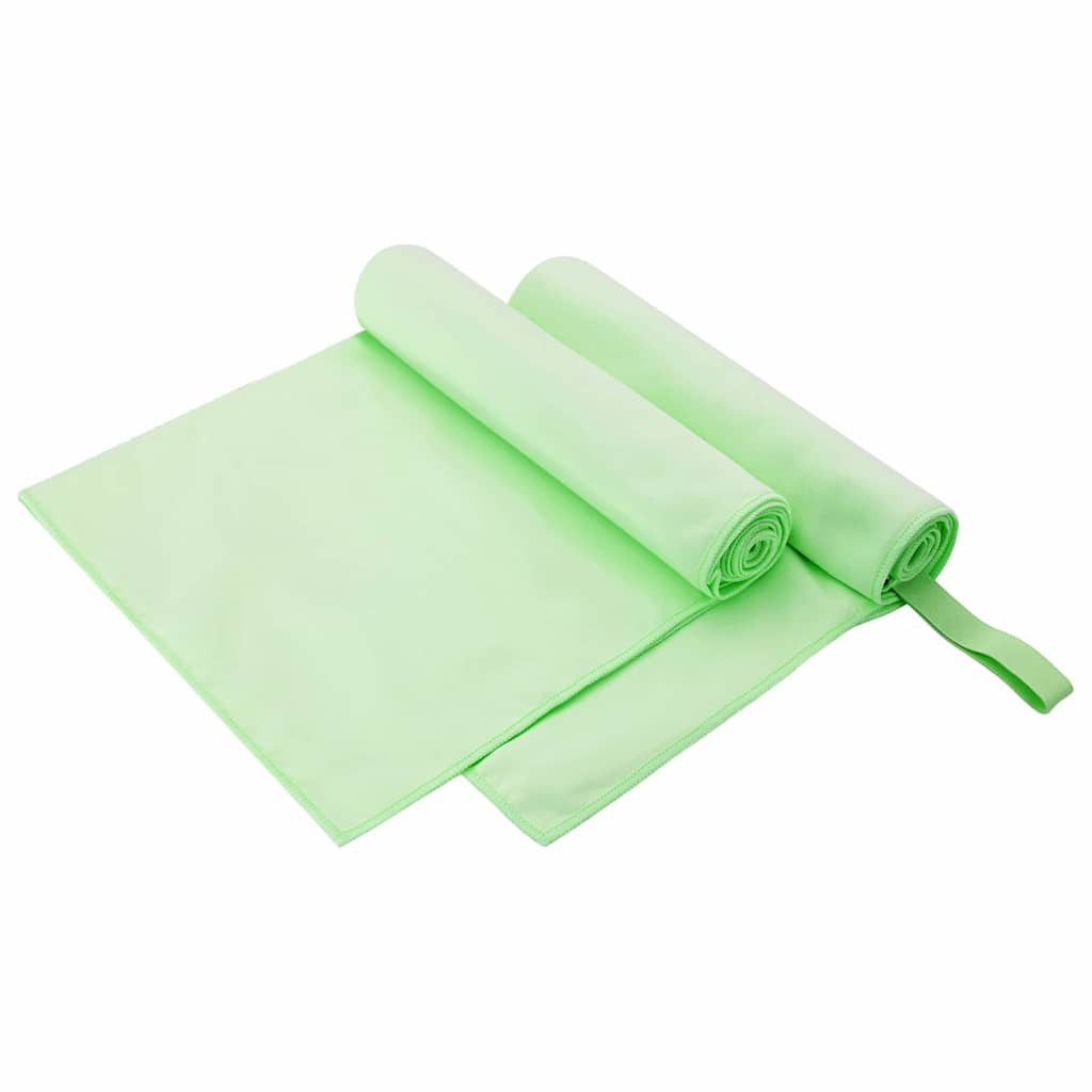 vidaXL Handtuch Sporthandtücher 2 stk. Grün 100 x 50 cm, Polyester und Polyamid (2-St)