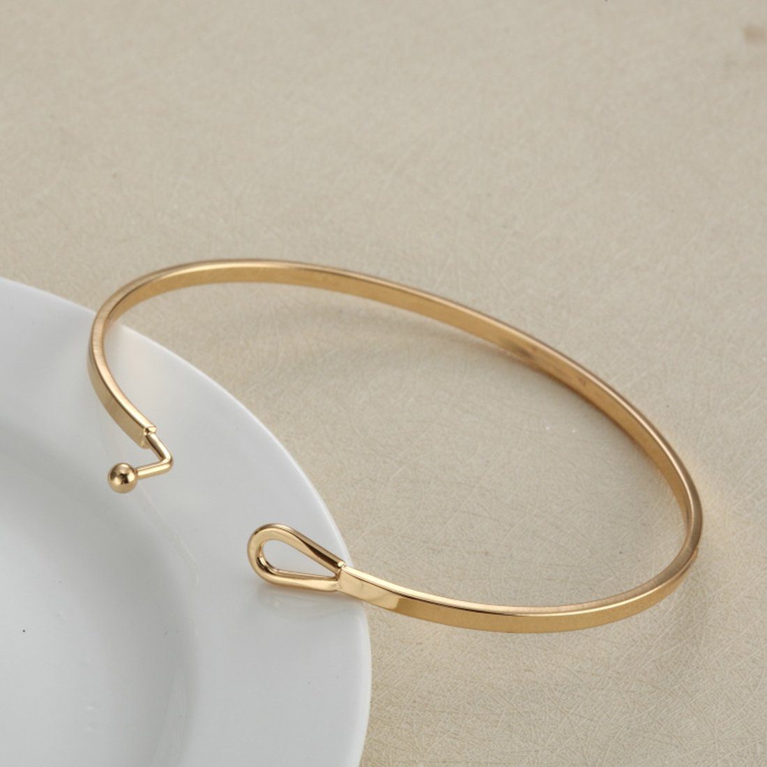 Armkette Gold, Haken Handgefertigten Haiaveng Armband Bar Schmuck,Dainty dünne Armband Manschette Gold minimalistischen Einfache Armreif zarte