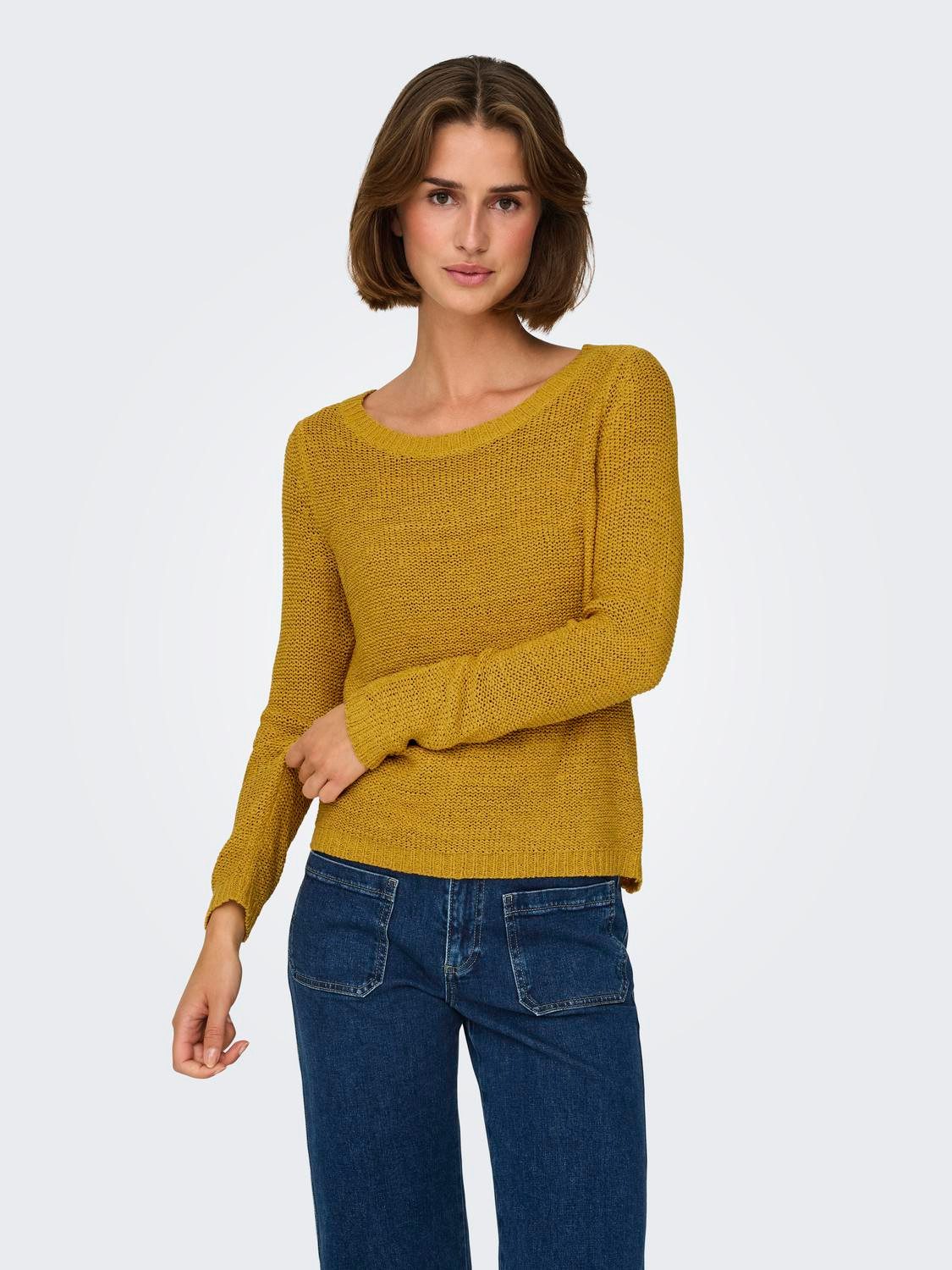Strickpullover Einfarbiger Basic Strickpullover ONLGEENA