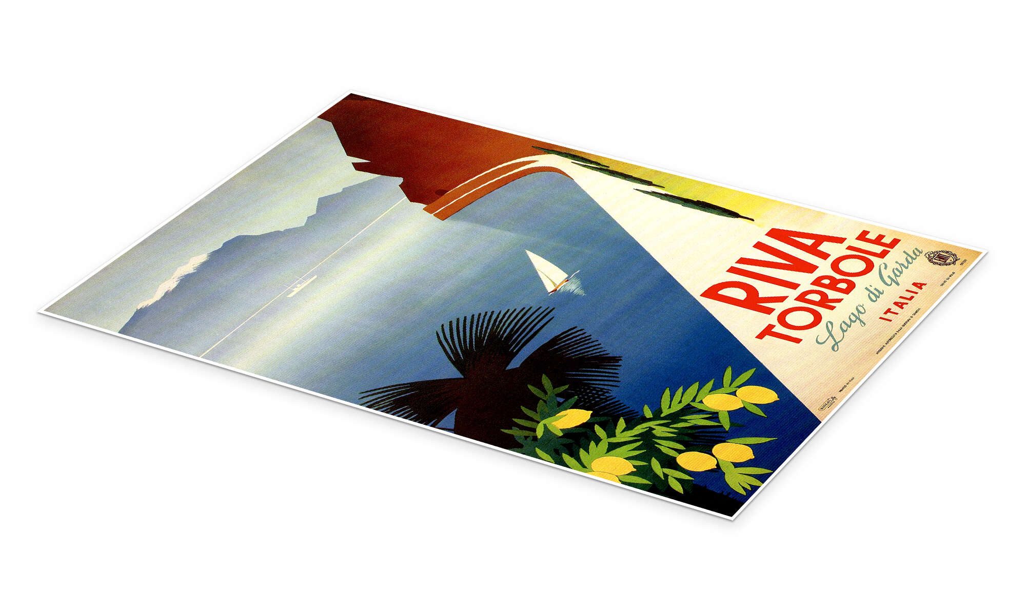 Posterlounge Wandbild Italien - Riva Torbole (Lago di Garda), Vintage Trave günstig online kaufen