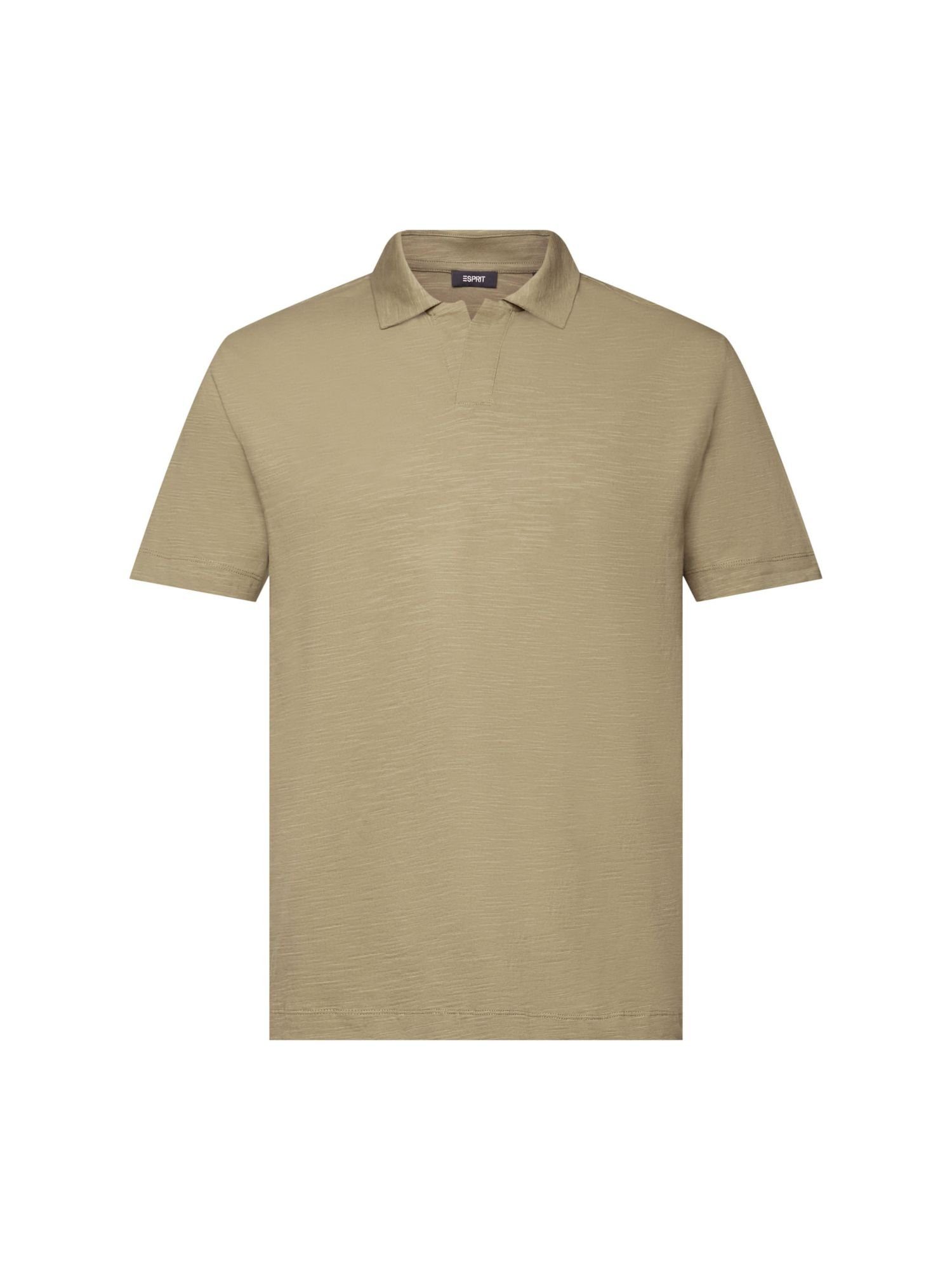 Esprit Collection Poloshirt Poloshirt aus Jersey, 100 % Baumwolle LIGHT KHAKI