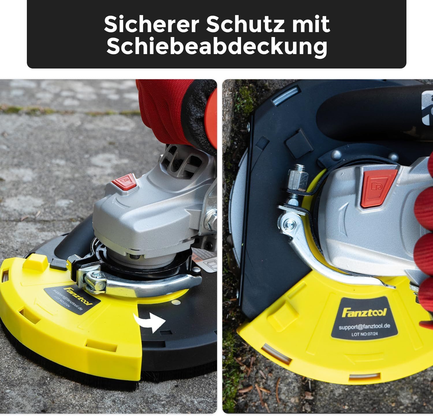 Fanzwork Winkelschleifer Absaughaube für Winkelschleifer + 180 mm Diamantschleiftopf PROFI, (Kombi-Set), Für aller Winkelschleifer geeignet