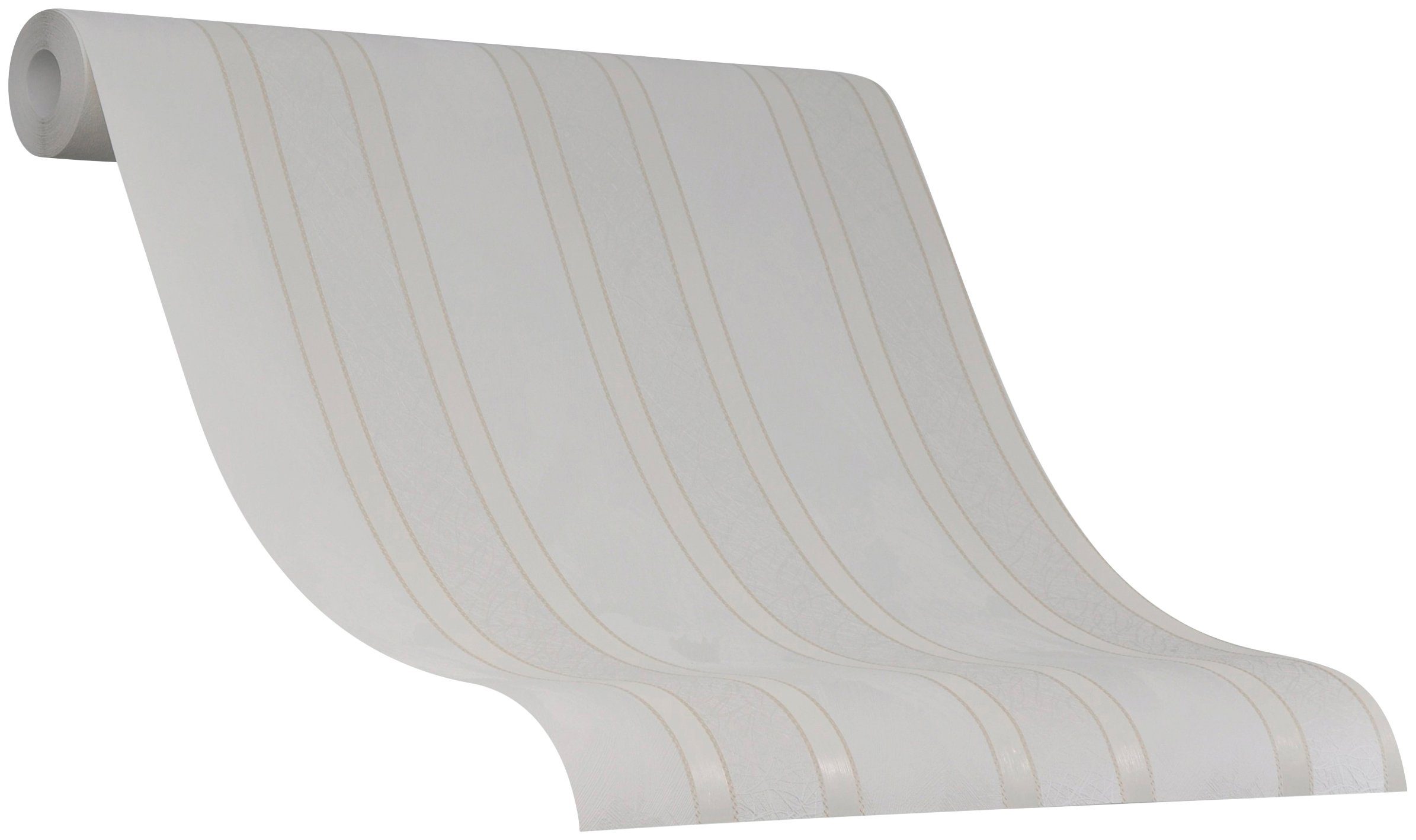Marburg Vliestapete Weiß-Beige, Streifen, moderne Tapete für Wohnzimmer Schlafzimmer Küche