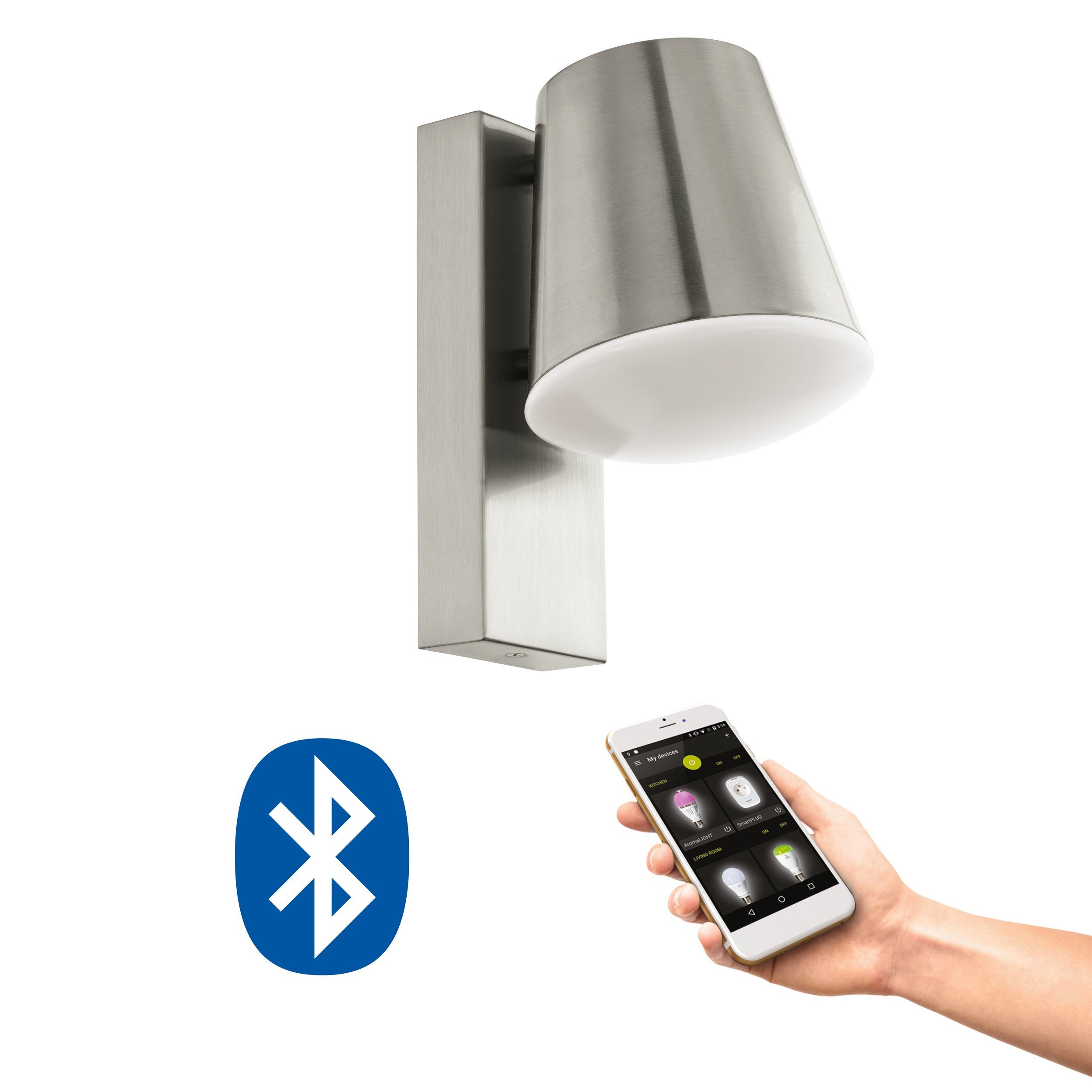EGLO LED Wandleuchte Caldiero-c, Leuchtmittel inklusive, Smart Home Außenleuchte, Wandleuchte, dimmbar, IP44