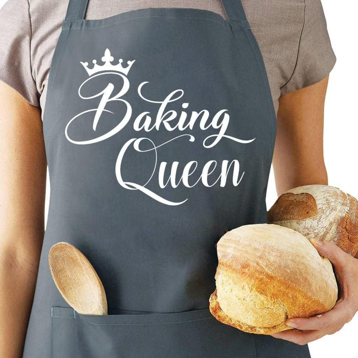 Kochschürze Backschürze Kochschürze Küchenchef Frauen 2 Taschen Baking Queen
