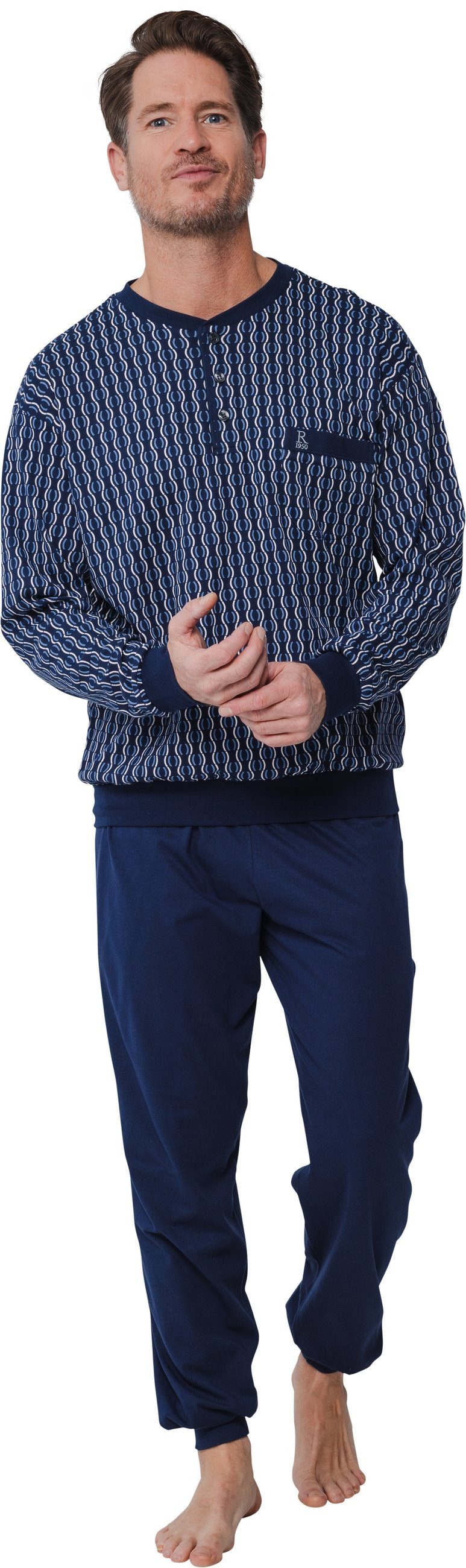 Schlafanzug Herren pyjama lang