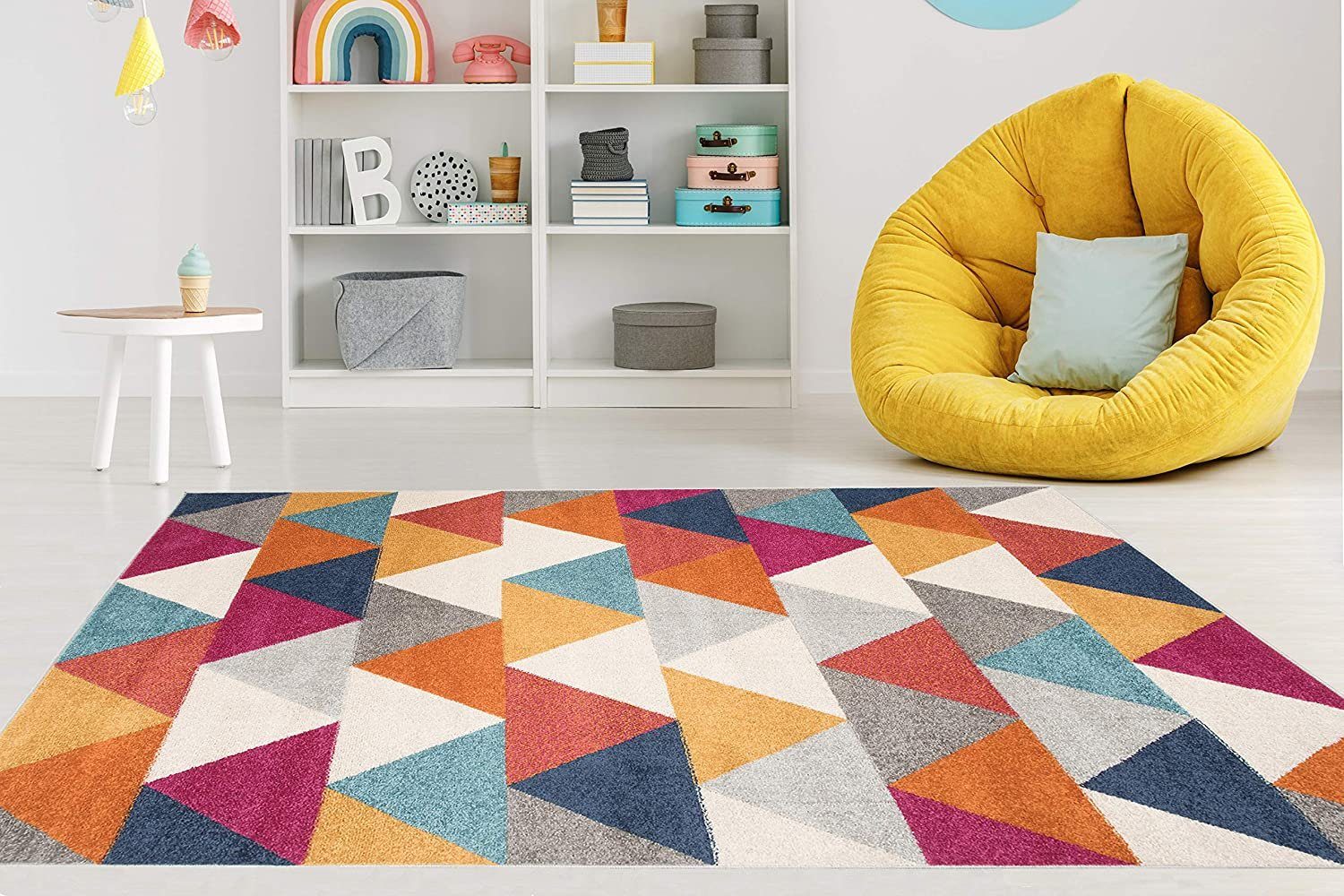 Teppich LAZUR_Geometric, Mazovia, Kurzflor, Bunt 80x150, Modern, Geometrisch, Gemustert