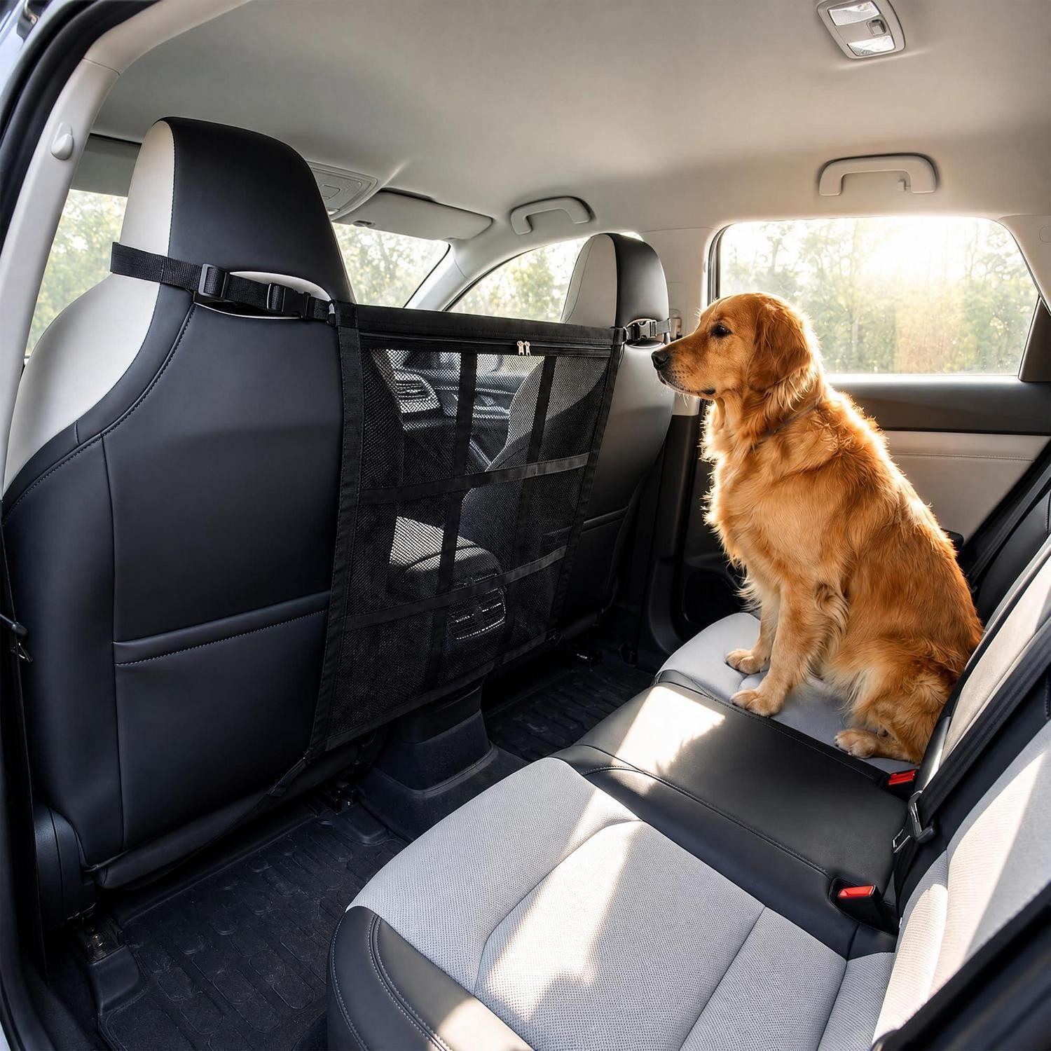 LuxusKollektion Tierabsperrgitter Hundegitter Auto mit Aufbewahrung 65x59cm