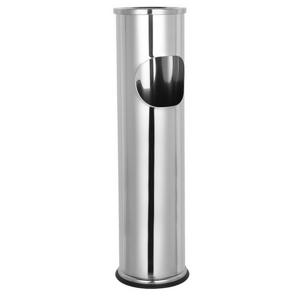 Linder Exclusiv GmbH Aschenbecher Standaschenbecher Mülleimer Standascher Edelstahl Raucher, Höhe 56,5 cm, DIA ⌀ 14,5 cm - für innen geeignet, mit Müllfach