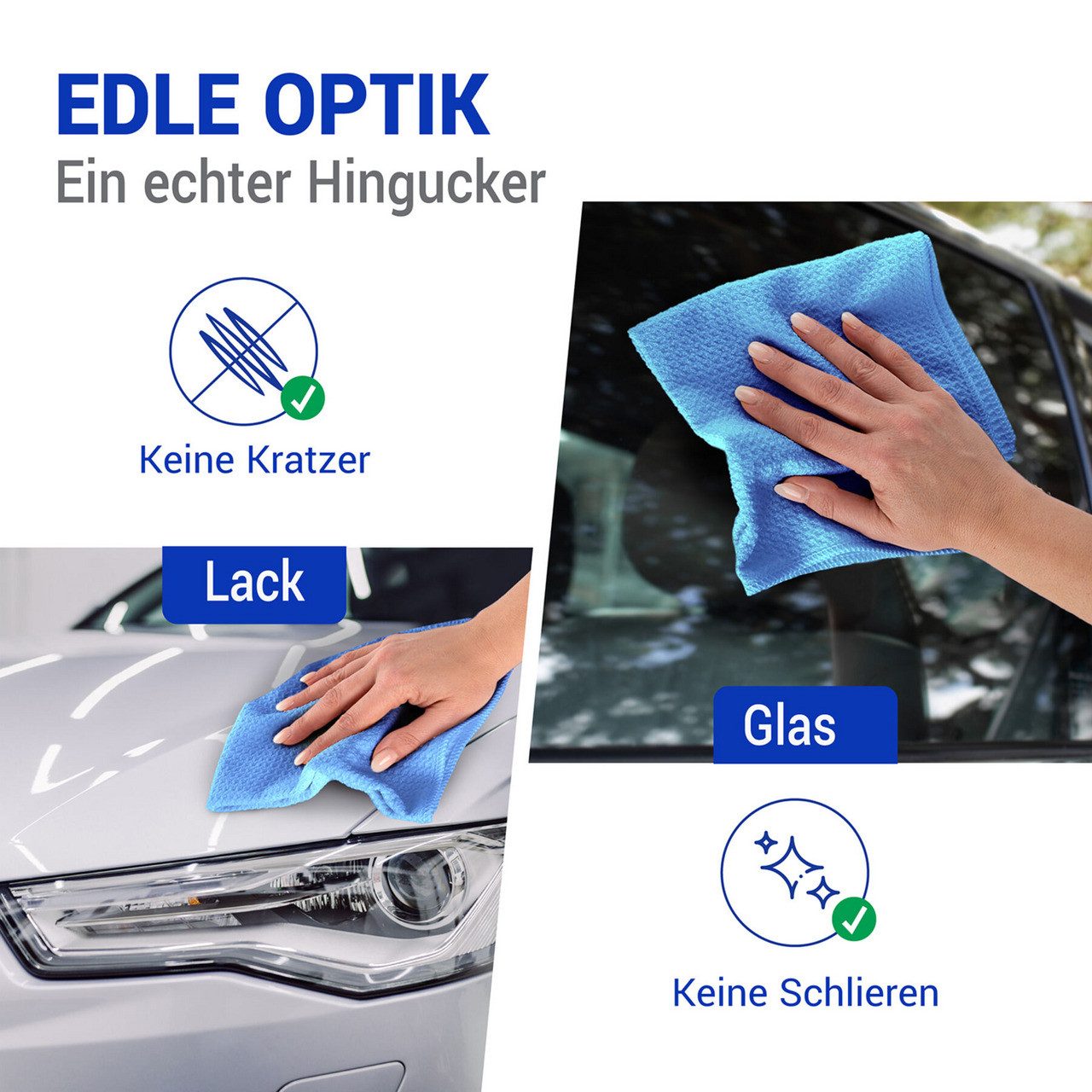 wolk Mikrofasertuch mit Waffelstruktur in weiß - Reinigungstuch (Polyester, 38x38 cm, 10er-Set, hygienisch auf 90° waschbar) – Bild 5 von 5