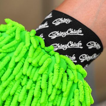 ShinyChiefs Reinigungshandschuh Premium Auto Wasch-Handschuh Mikrofaser Saugkraft Grün