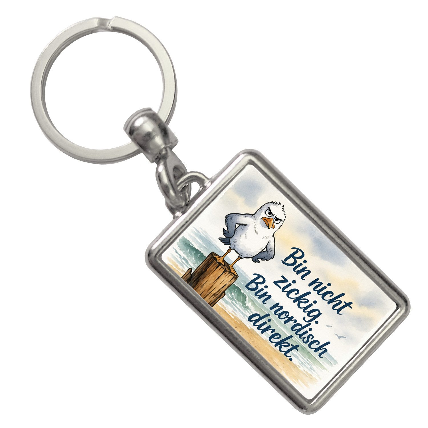 speecheese Schlüsselanhänger Möwe am Strand Schlüsselanhänger mit nordischem Humor