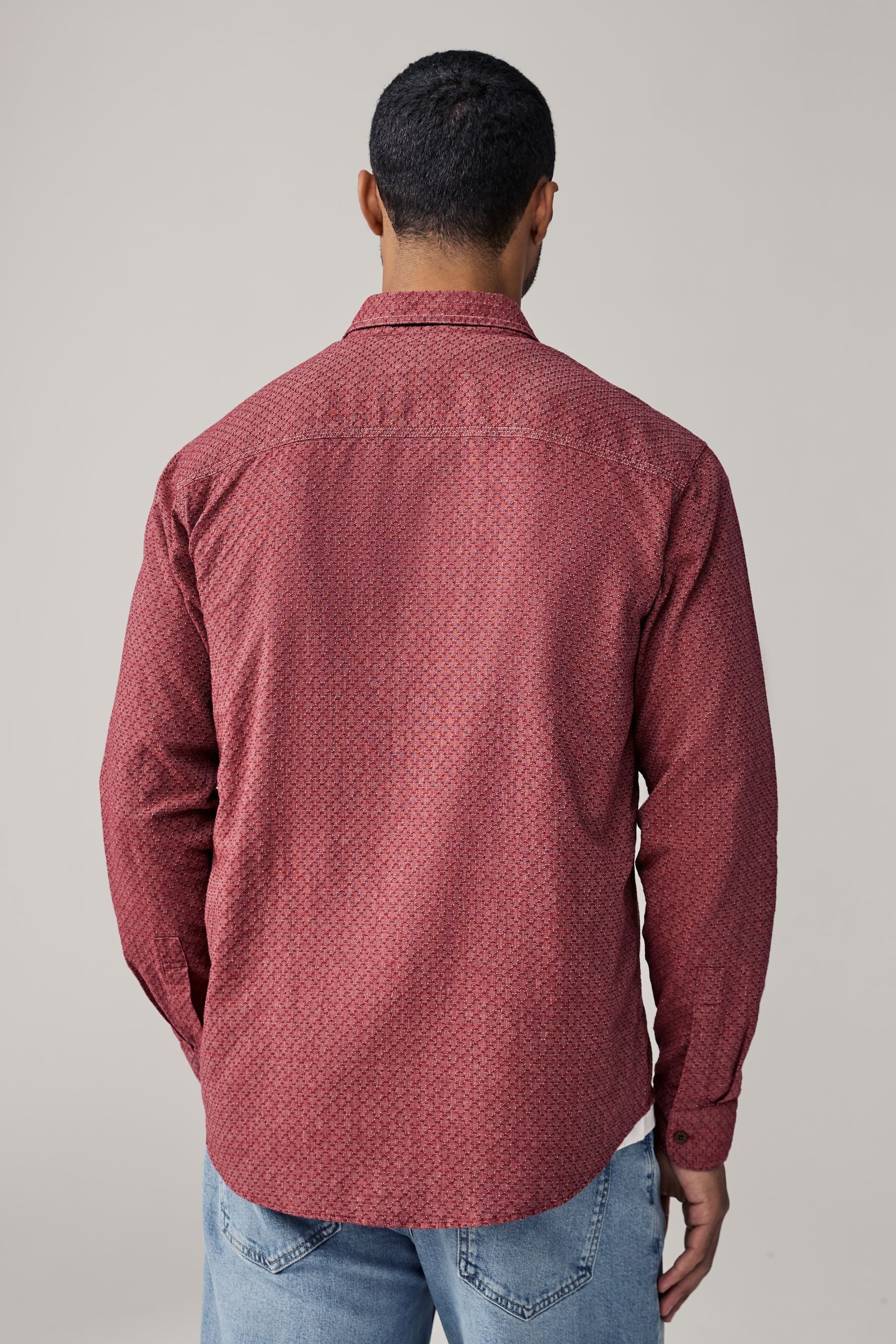 Next Langarmhemd Langarmhemd 100 % Baumwolle Doppeltasche (1-tlg) günstig online kaufen