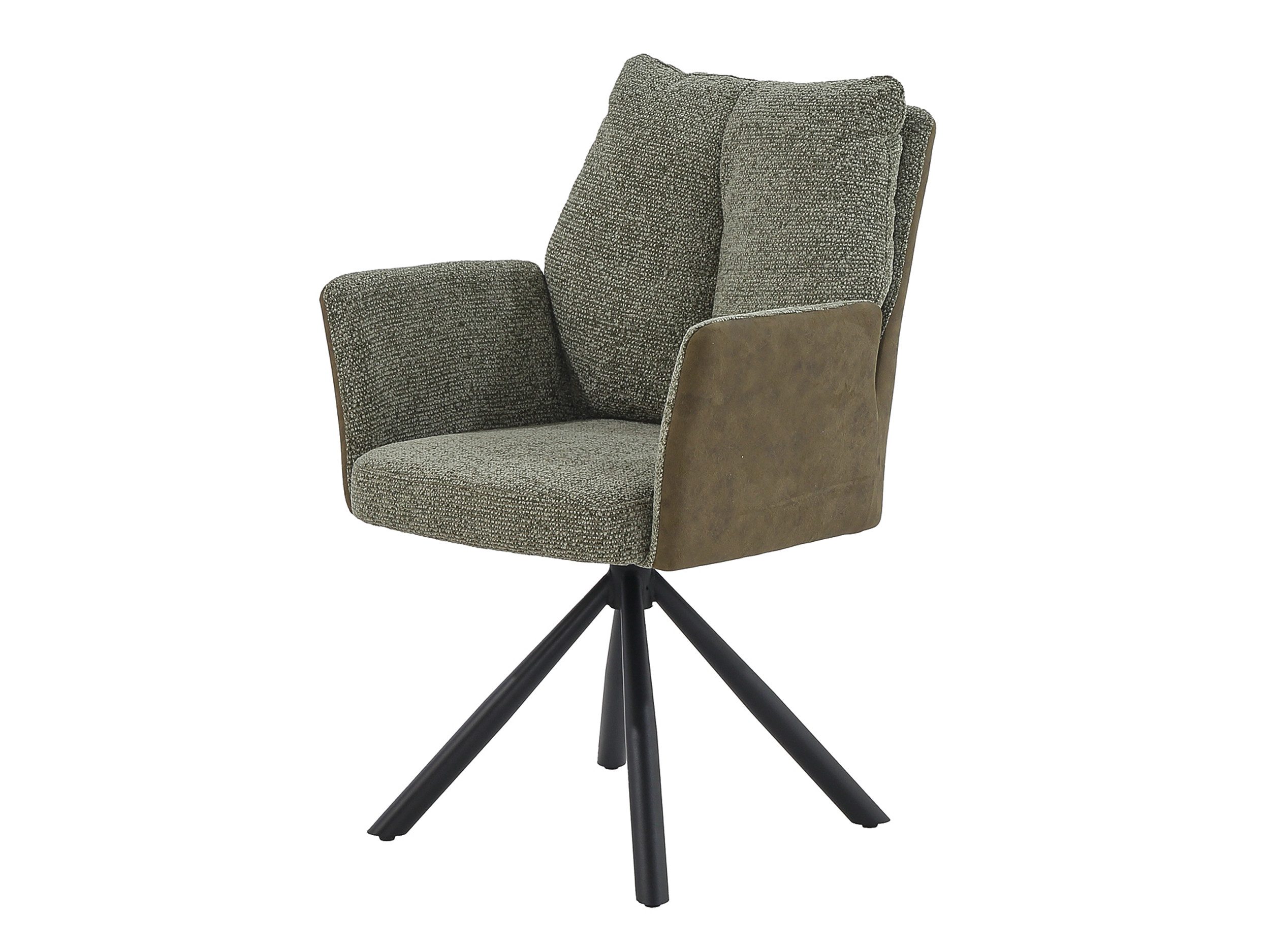 Massivart® Polsterstuhl mit Armlehnen & Drehfunktion, Taschenfederkern »NOLAN«, Esszimmerstuhl · Stoff-Mix · 360° drehbar · Nivellierung – Bild 2 von 5