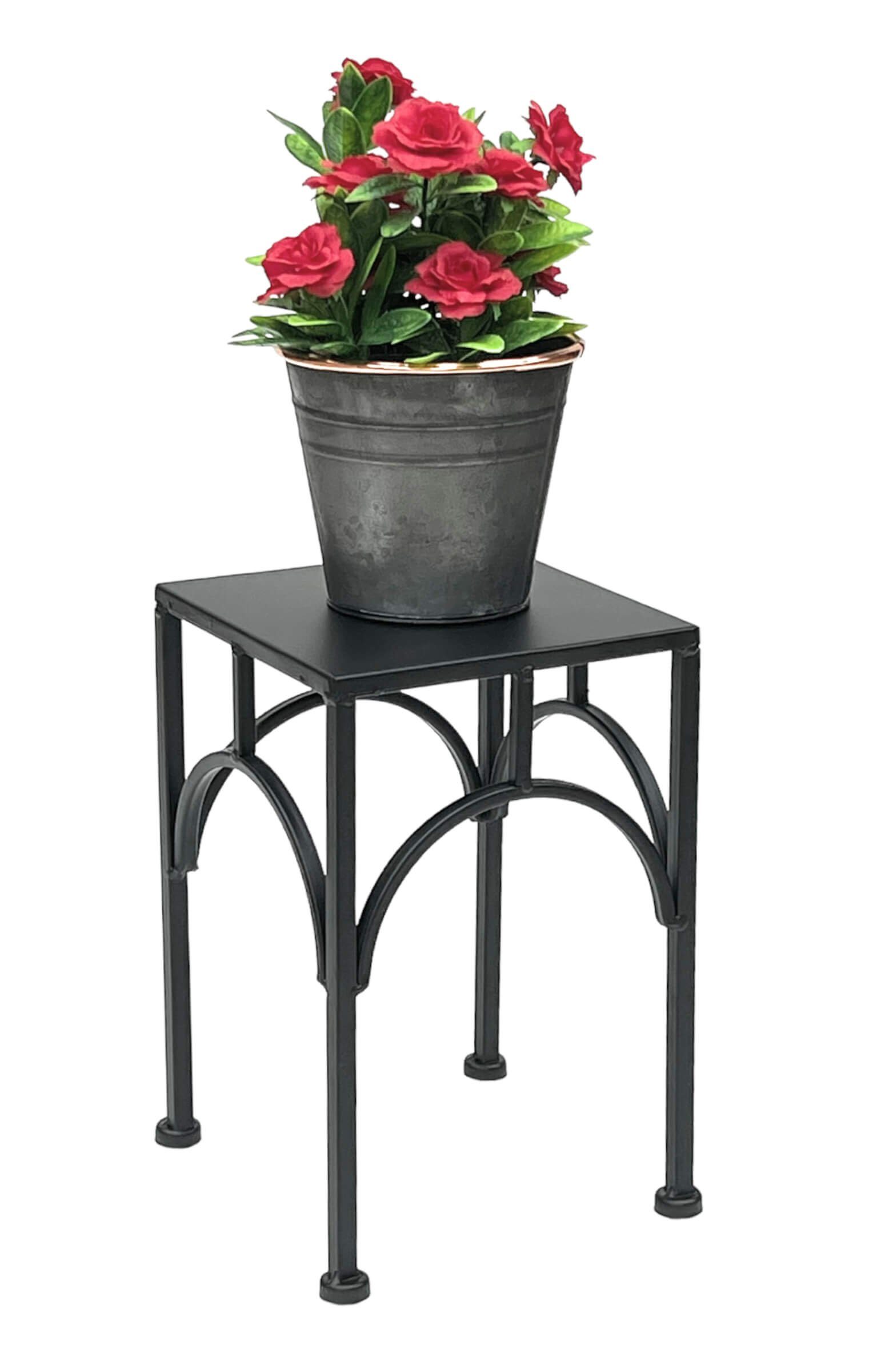 96449 - Eckig Schwarz Blumenhocker DanDiBo 28 cm Metall 38 Blumenhocker Beistelltisch