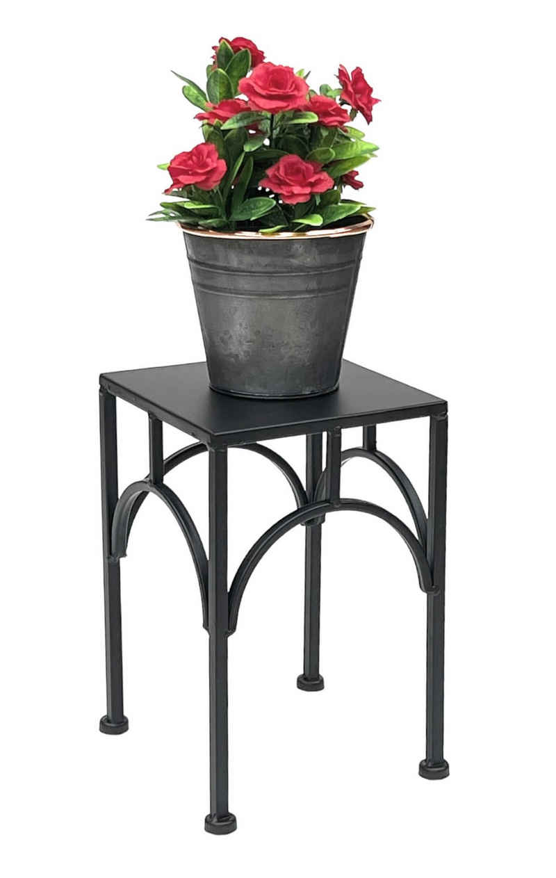 DanDiBo Blumenhocker Blumenhocker Metall Schwarz Eckig 38 - 28 cm Beistelltisch 96449