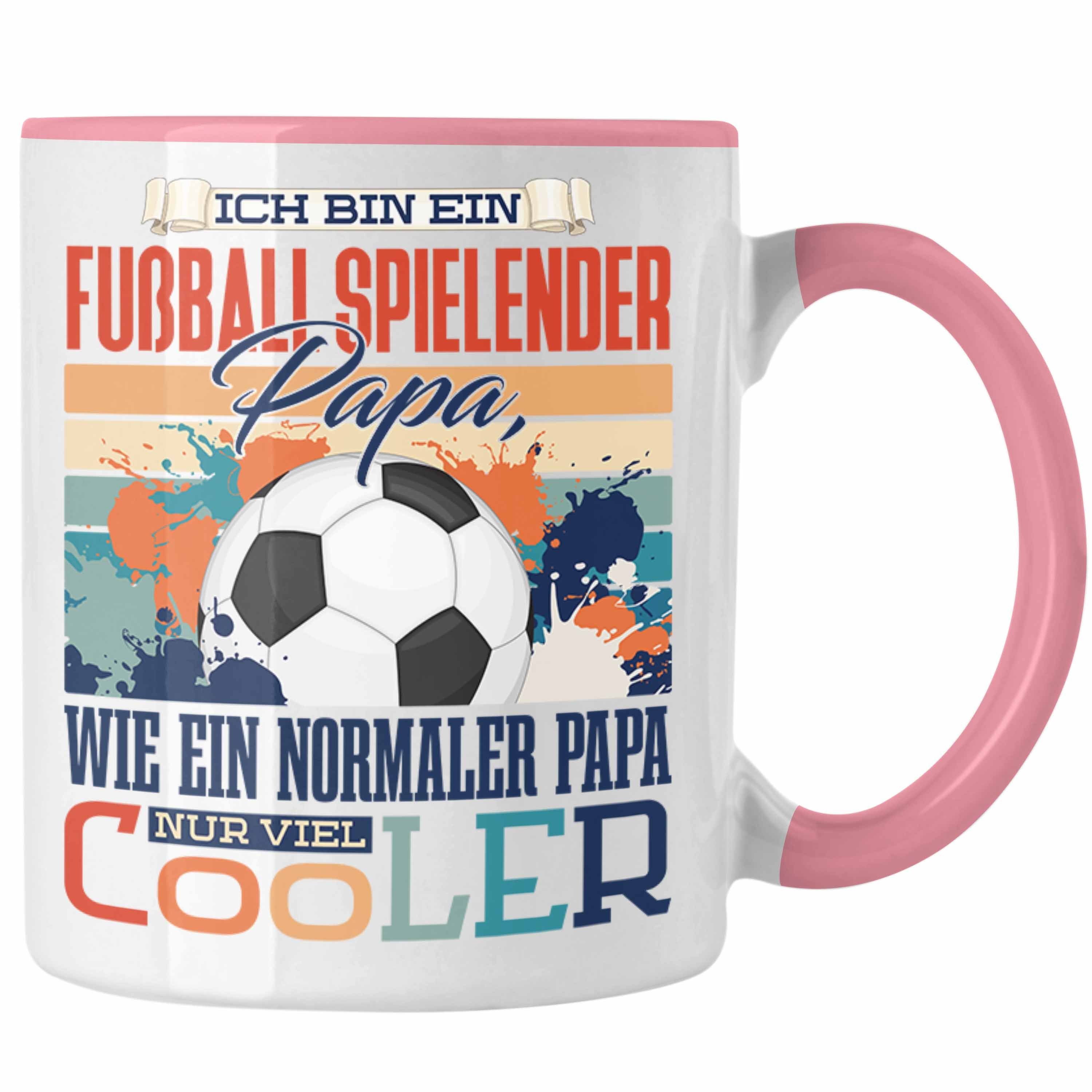 Trendation Tasse Trendation - Fußball Papa Tasse Geschenk Vater Geschenkidee zum Vatert Rosa | Teetassen