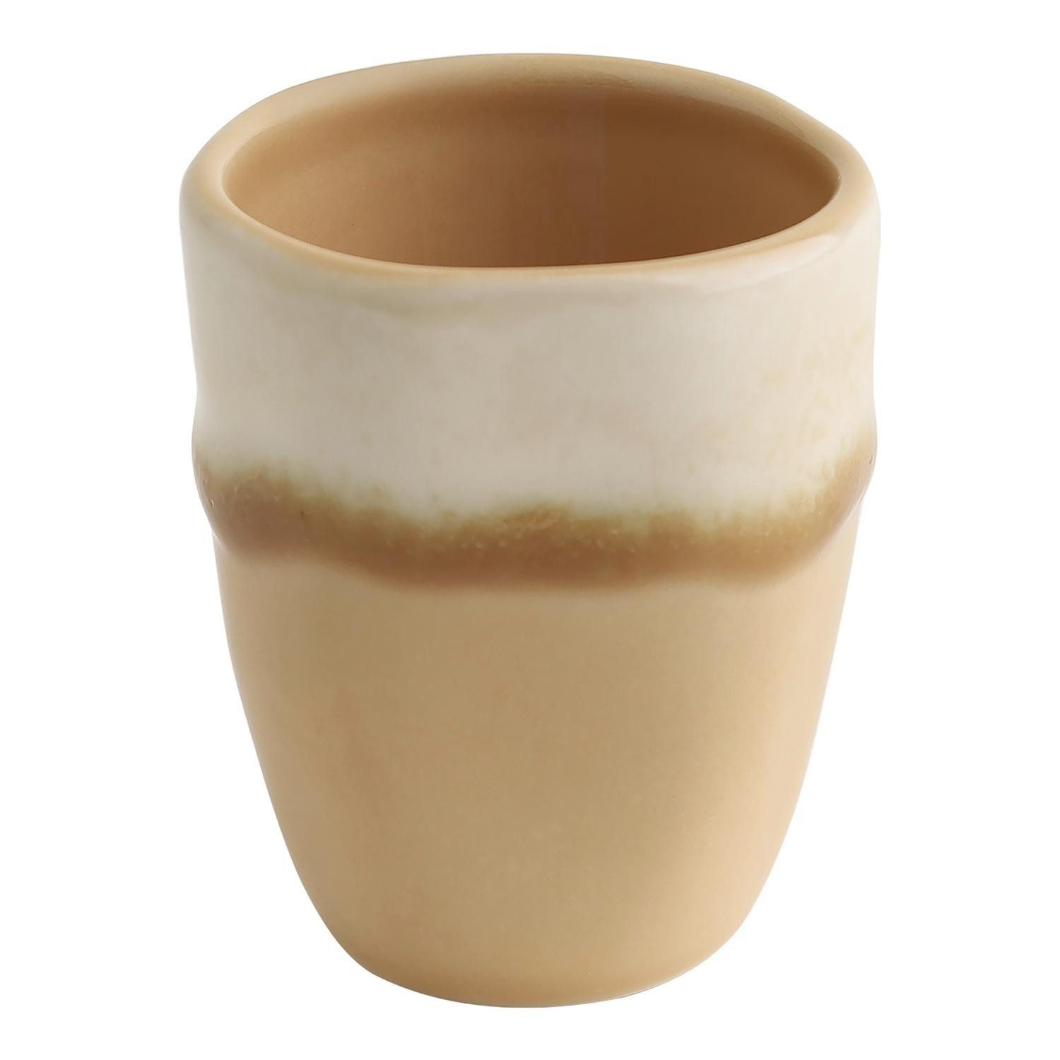 CreaTable Tasse Espressobecher SQUEEZY MOCHA MOUSSE, 80 ml, 1-tlg., Steinzeug, Beige, glasiert