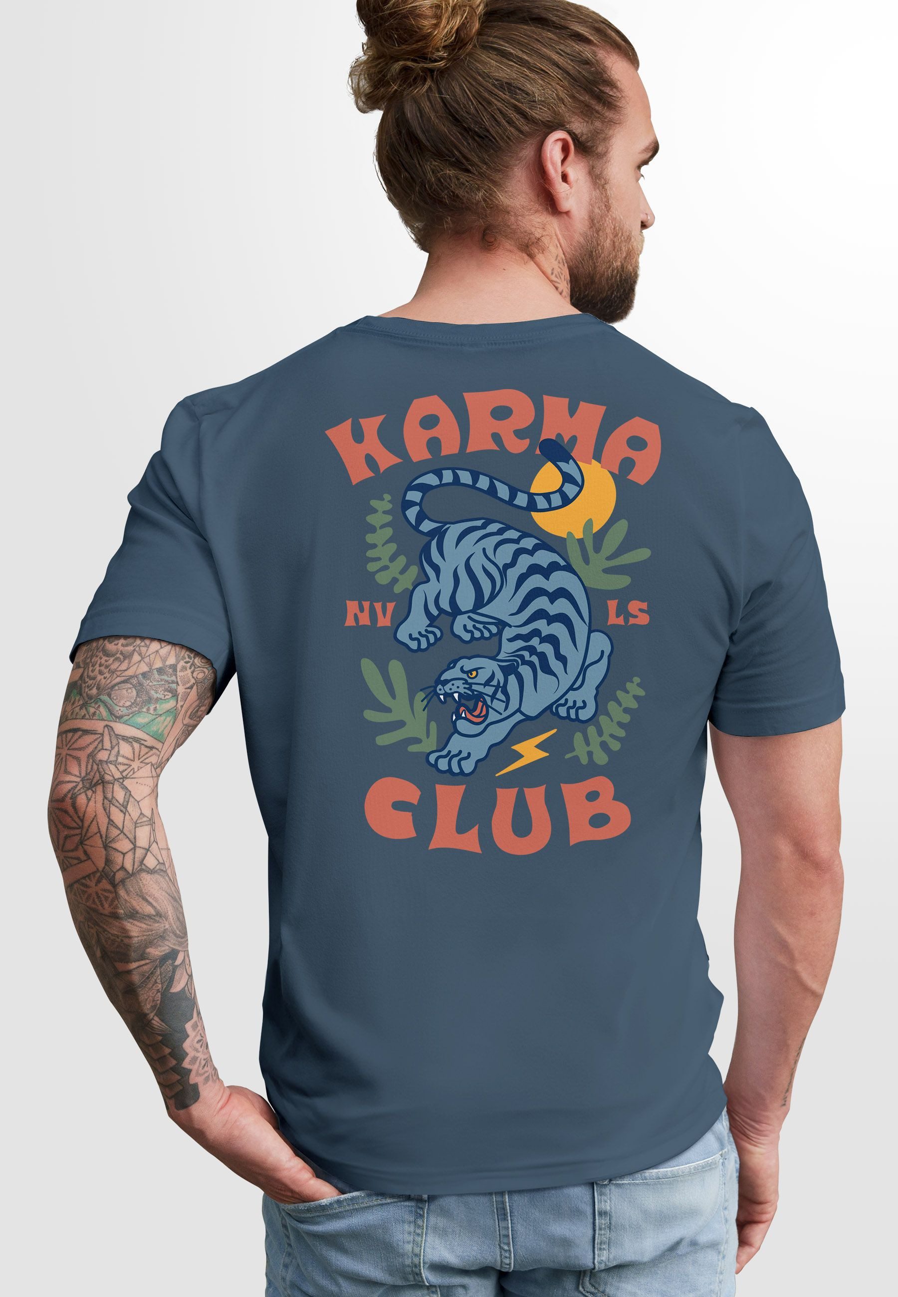 Neverless Print-Shirt Herren T-Shirt Backprint Tiger günstig online kaufen