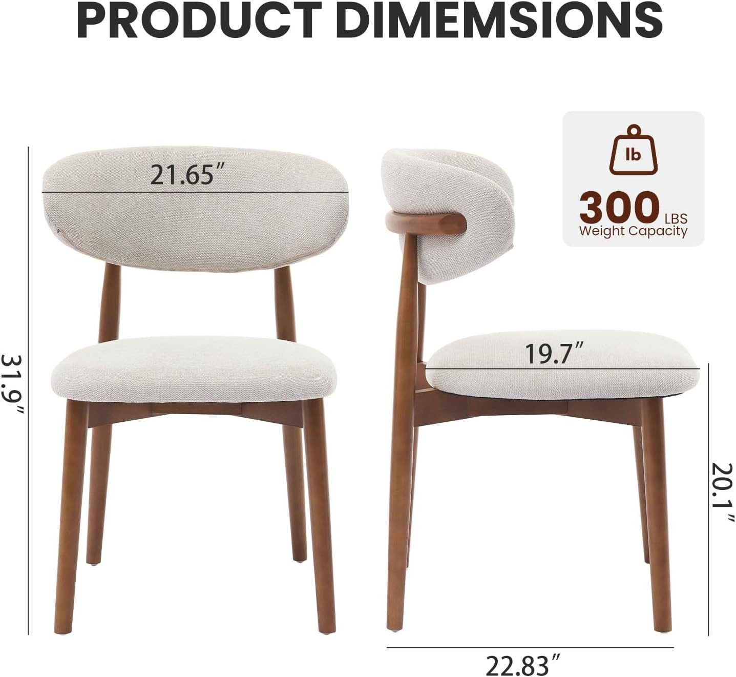 GarveeMore Esszimmerstuhl 2er-Set aus Holz,gepolsterter Küchenstuhl im Mid- günstig online kaufen