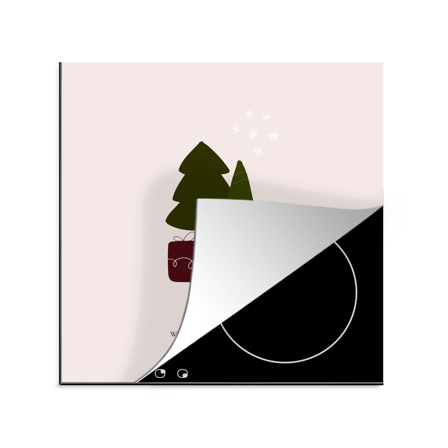 küche Ceranfeldabdeckung, cm, Arbeitsplatte - Weihnachtsbäume tlg), - Herdblende-/Abdeckplatte Winter Vinyl, Zitat, (1 MuchoWow Geschenke 78x78 - für