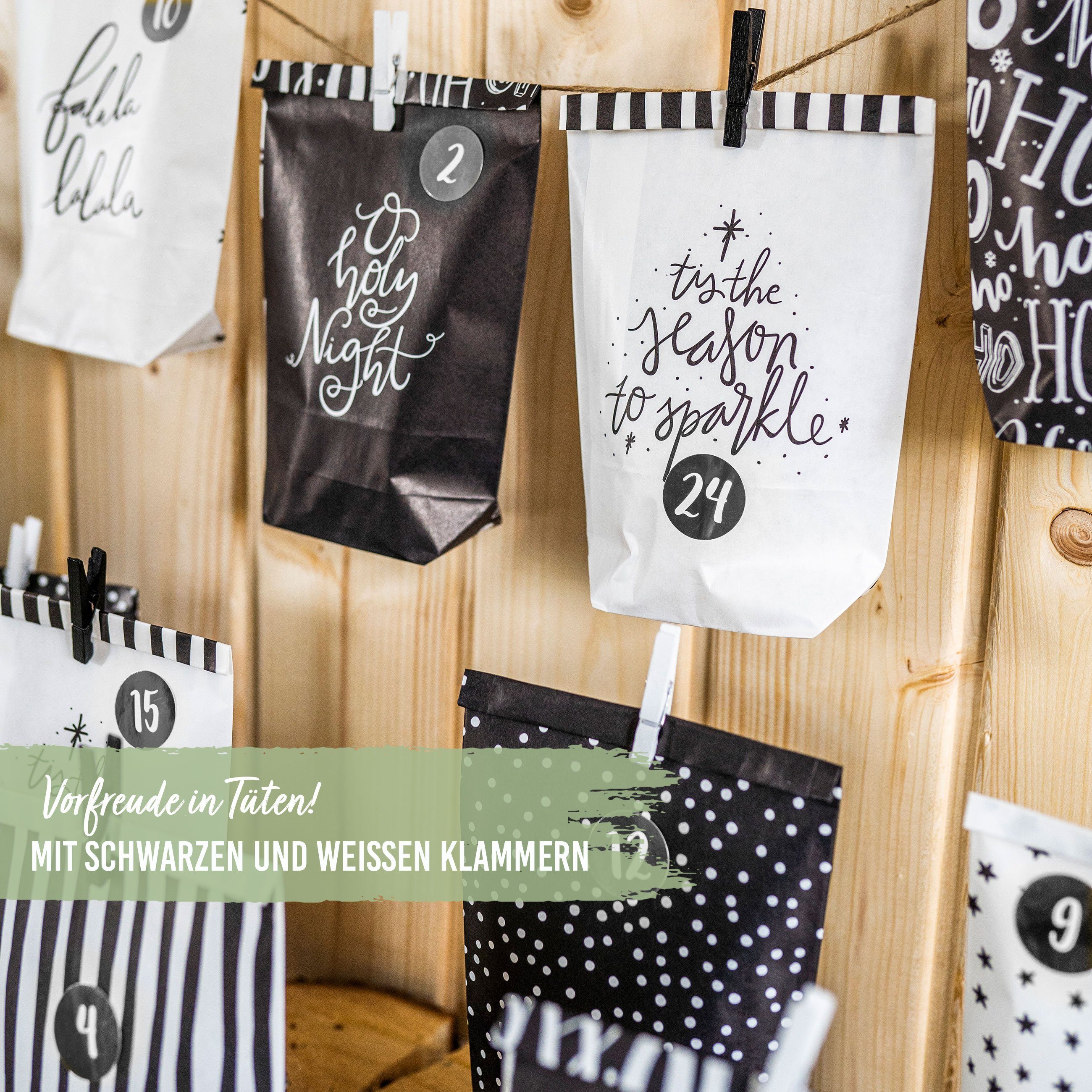 PAPIERDRACHEN befüllbarer Adventskalender Adventskalender mit bedruckten Tüten, Adventskalender zum selber befüllen – Bild 5 von 5