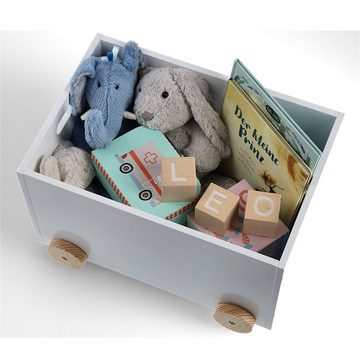 HTI-Living Spielzeugtruhe Spielzeugkiste Holz weiß auf Rollen (Stück, 1 St., 1x Spielzeugkiste), Aufbewahrungsbox Kindertruhe