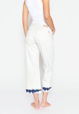 AENGELS Culotte Jeans Cropped Culotte mit Batik-Print