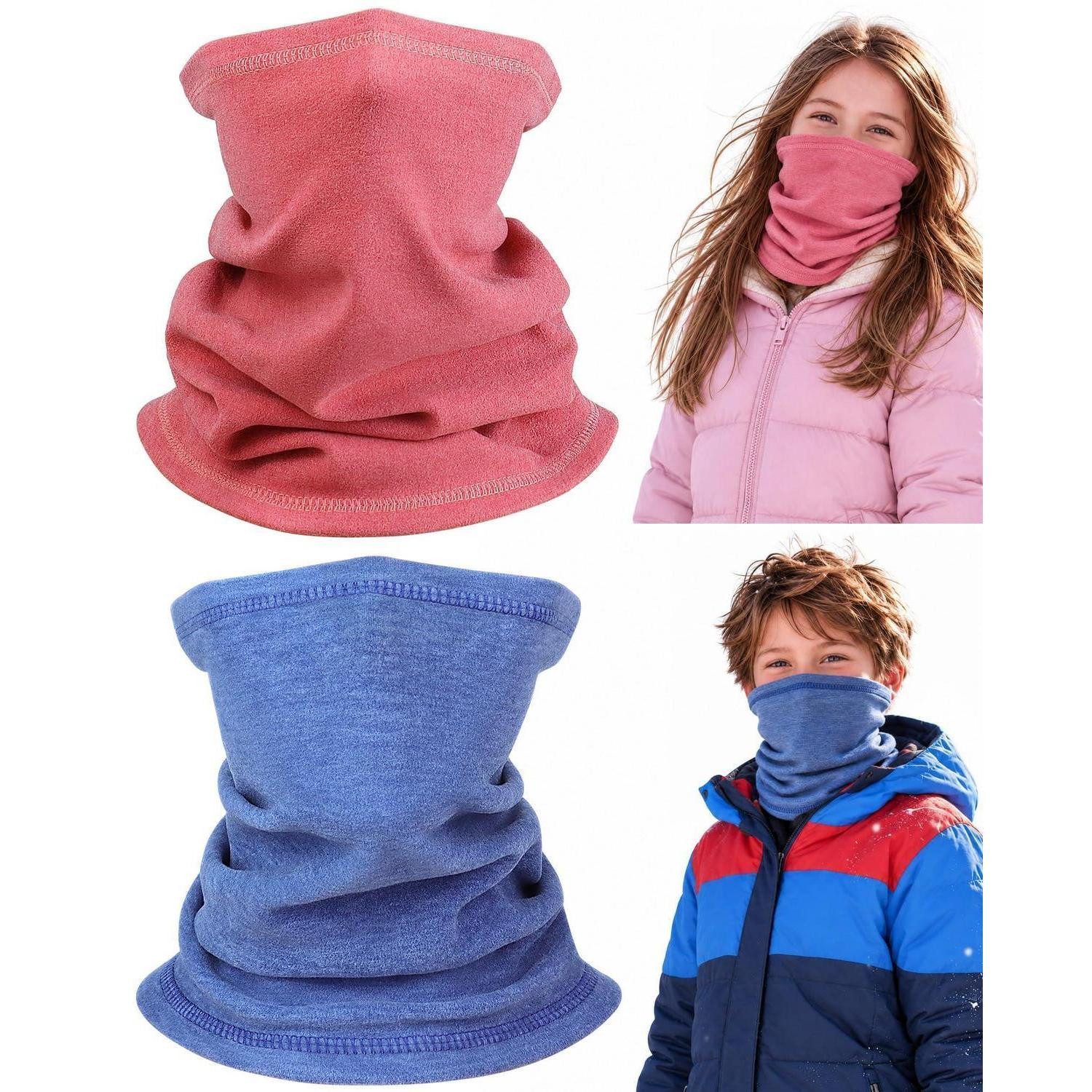 LuxusKollektion Multifunktionstuch Schlauchschal Kinder Fleece 2er-Set, (2-St)