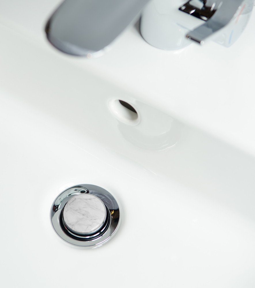 Sanilo Waschbeckenstöpsel Marmor, Ø 4.0 cm, hochwertig, universell, mit Motiv, 100% wasserdicht
