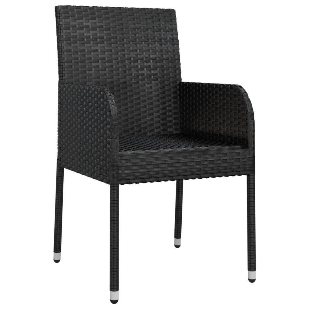 Poly 4 furnicato Rattan Gartenstuhl Kissen mit Schwarz Gartenstühle Stk.