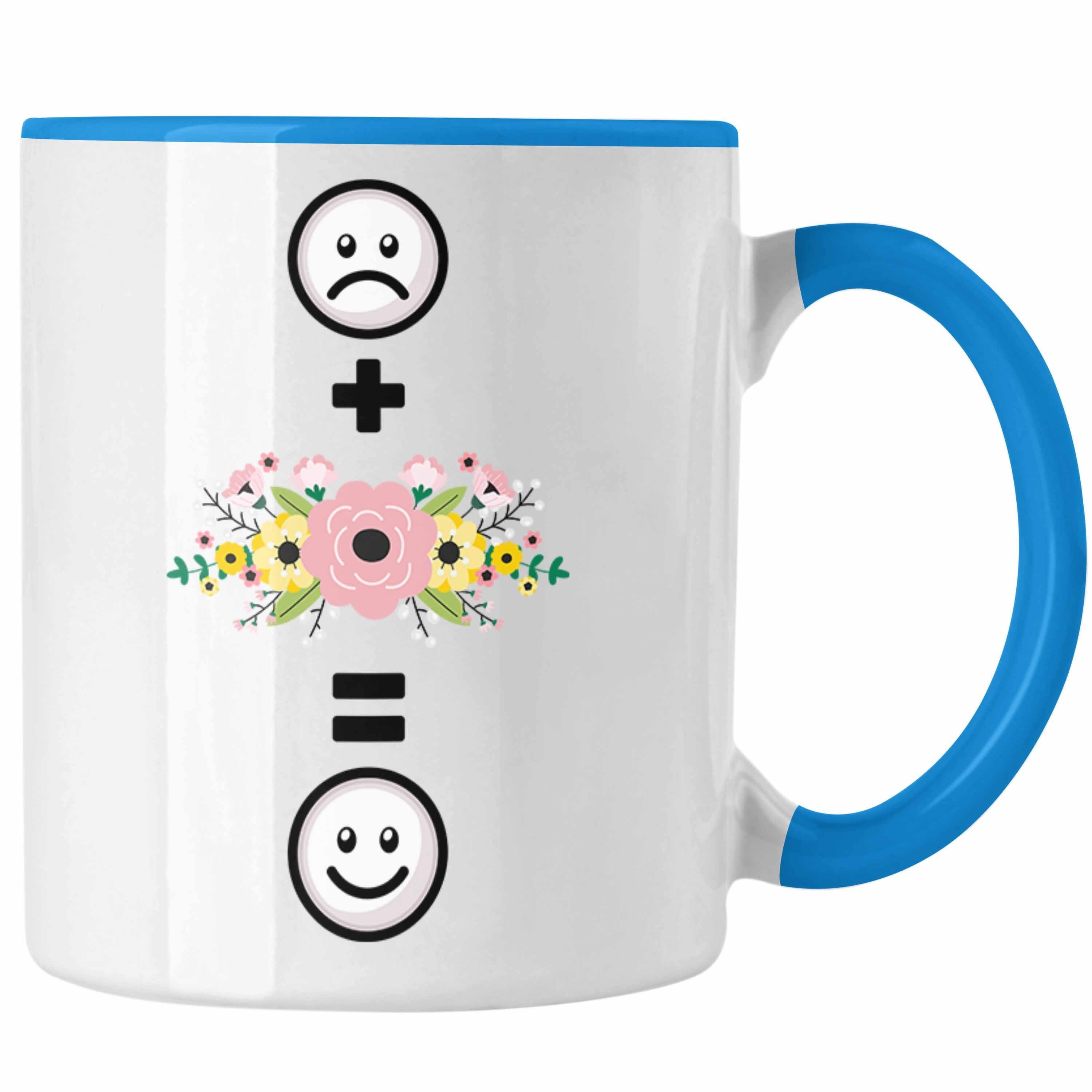 Trendation Tasse Floristin Tasse Liebhaber Blau für Gesc Lustige Blumen Geschenk Verkäuferin