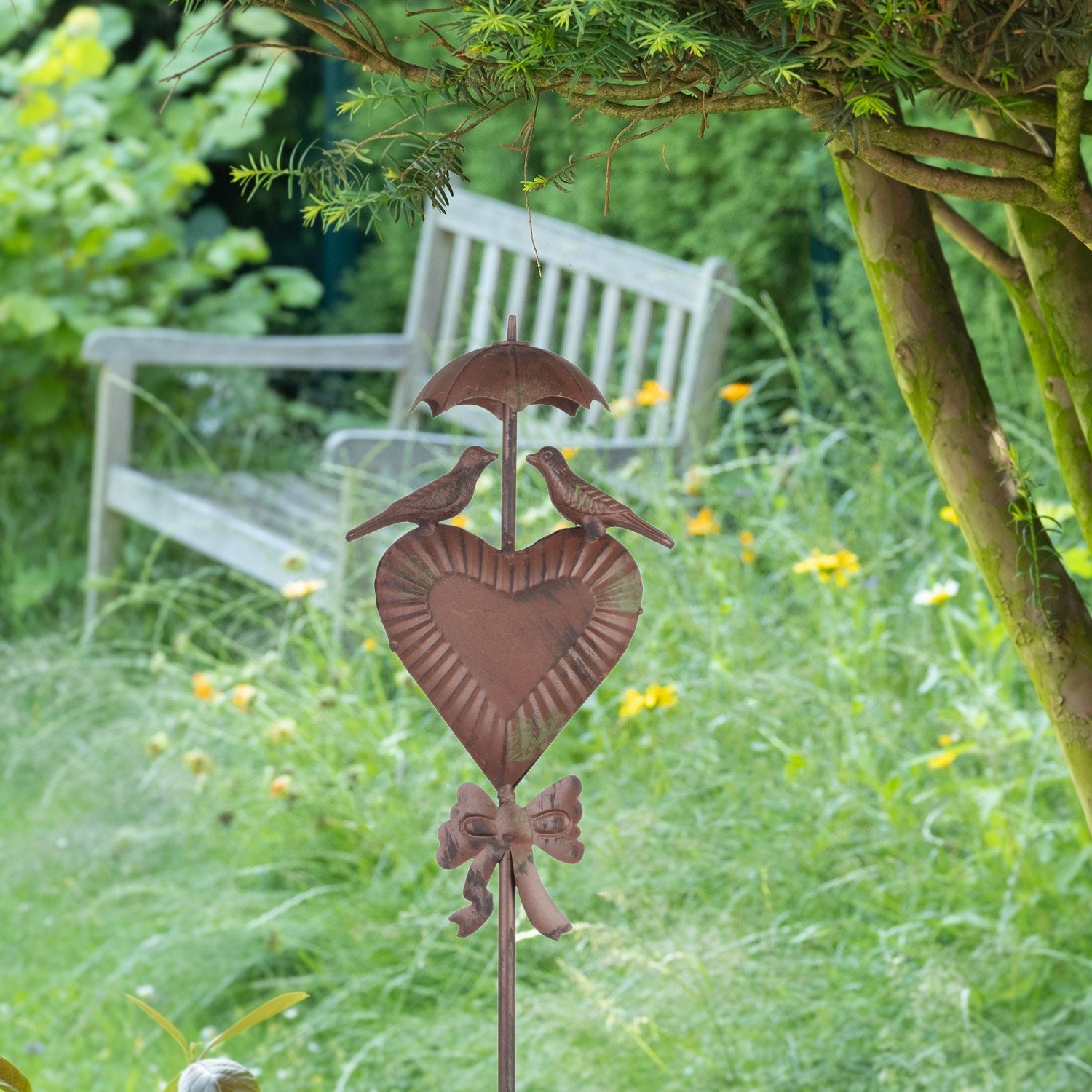 Moritz Gartenstecker Metall Herz mit Vogelpaar günstig online kaufen