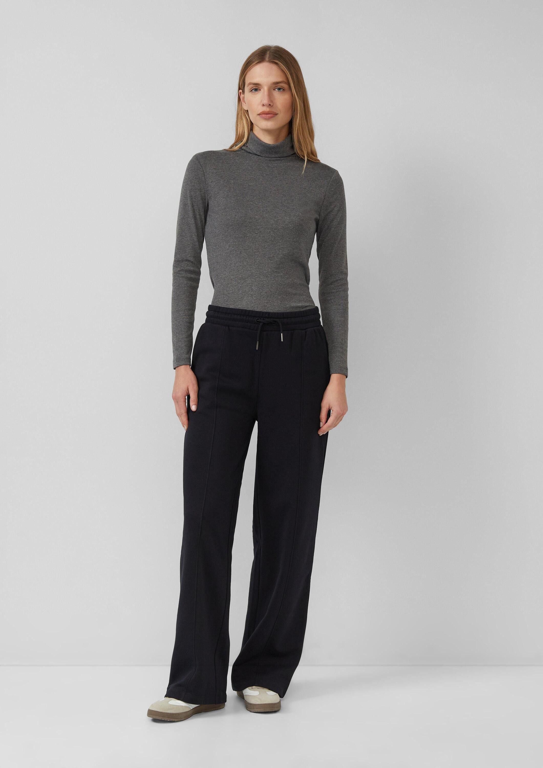 s.Oliver Jogginghose Hose Sweathose mit weitem Bein und Elastikbund