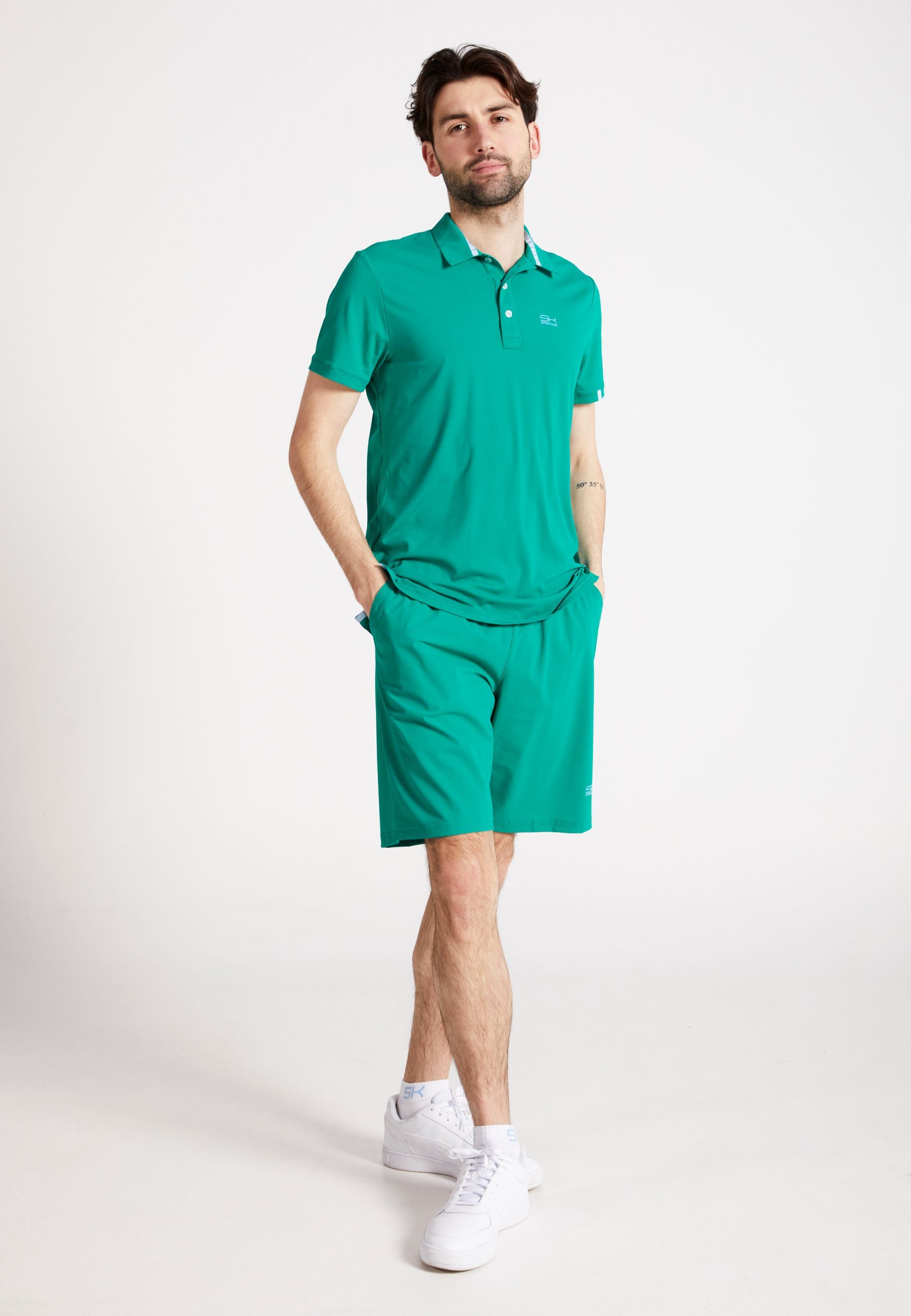 SPORTKIND Funktionsshirt Golf Polo Jungen Herren grün Shirt smaragd & Kurzarm