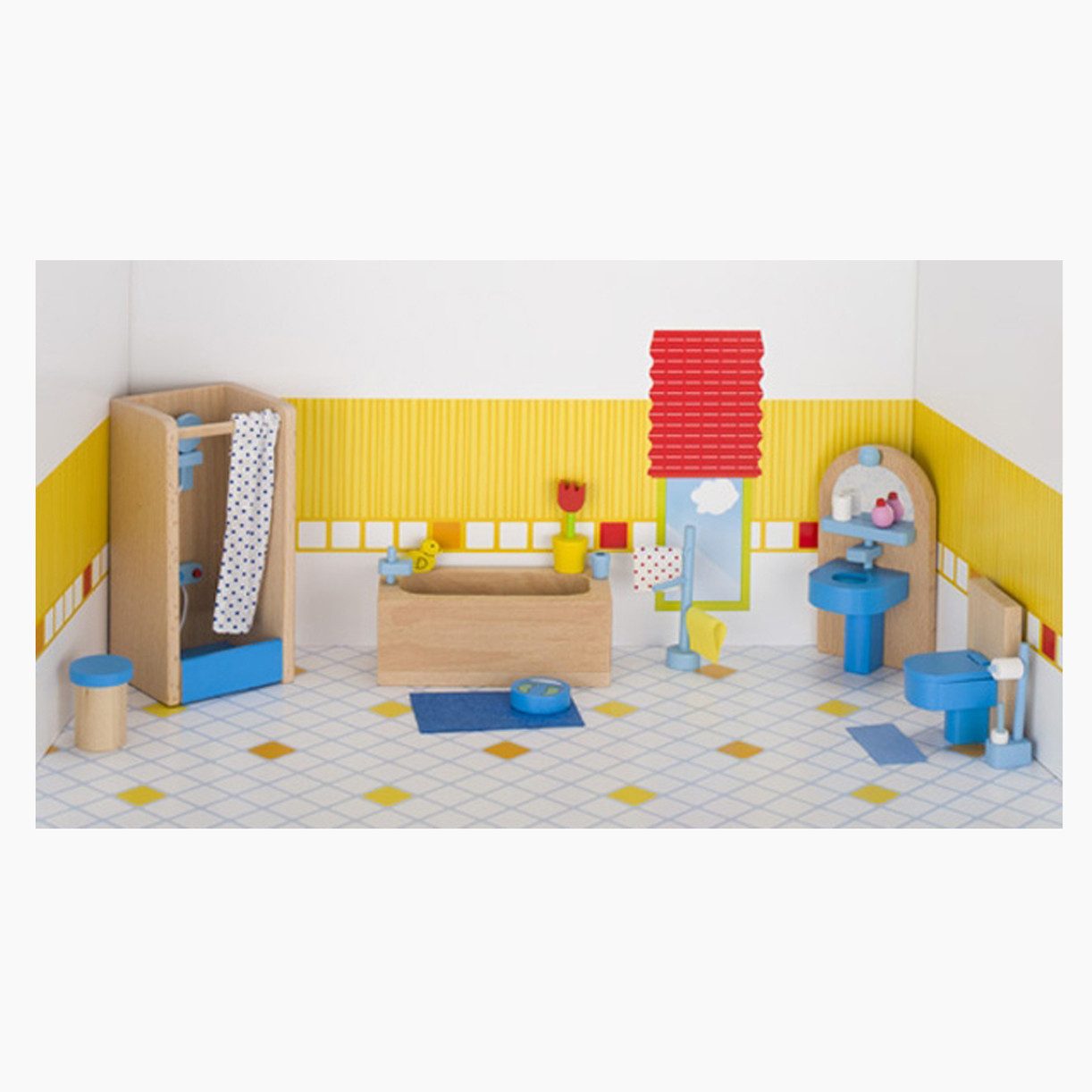 goki Puppenhausmöbel Badezimmer (Spar Packung, 17tlg., set), Moderne Puppen günstig online kaufen