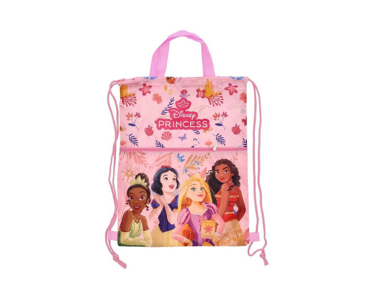 Disney Princess Turnbeutel - Sportbeutel 45x34,5 cm für Kinder (1-tlg), ideal für Sportbekleidung, perfekt für Reisen oder unterwegs