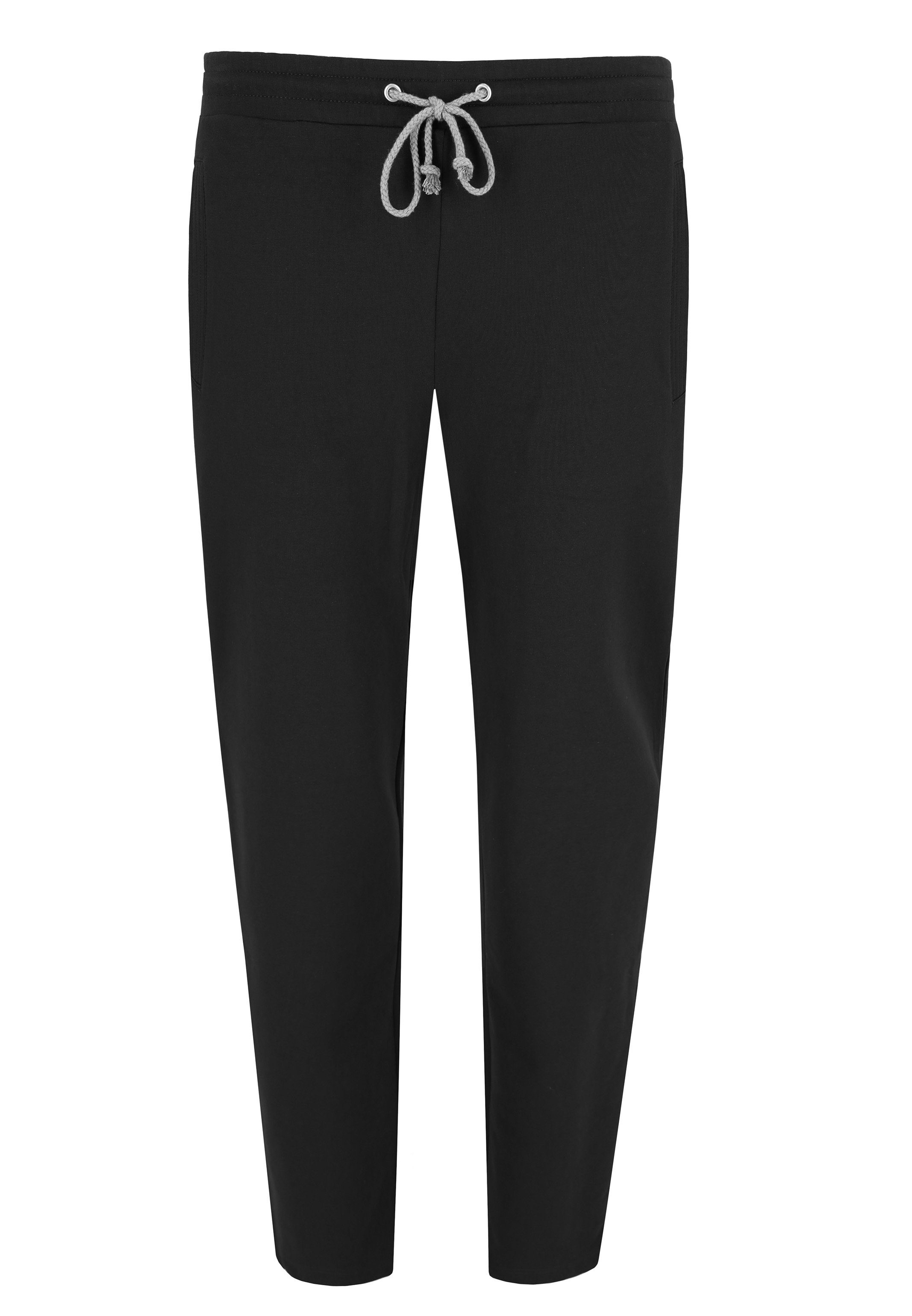 (1-tlg) Homewear Baumwolle - Hosentaschen Hose Klima-Komfort zwei Lange Hose Hajo Jogginghose - mit Schwarz