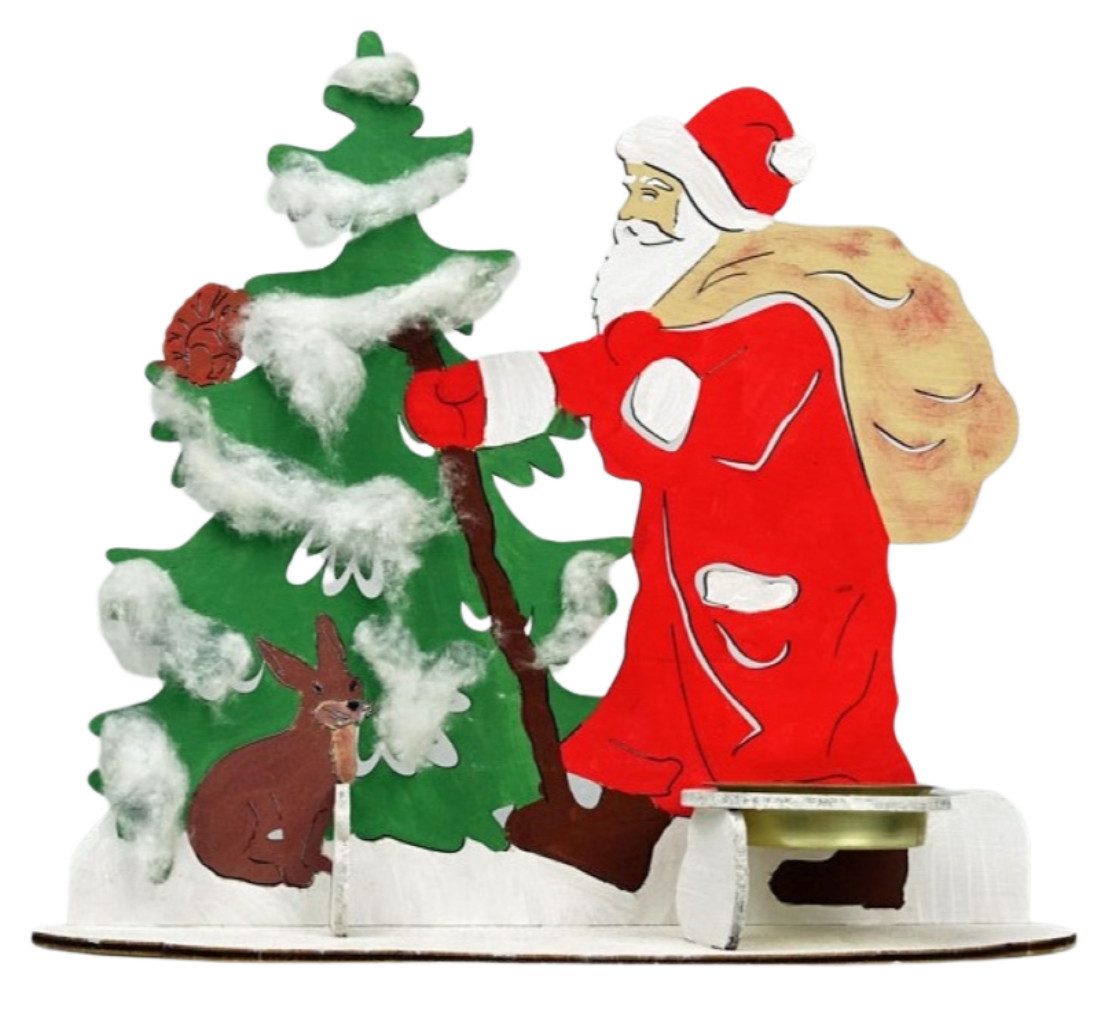 DeColibri Kreativset Bastelset Basteln Weihnachten Holz Weihnachtsmann, (Bastelset), Made in Germany, aus Holz, bemalbar