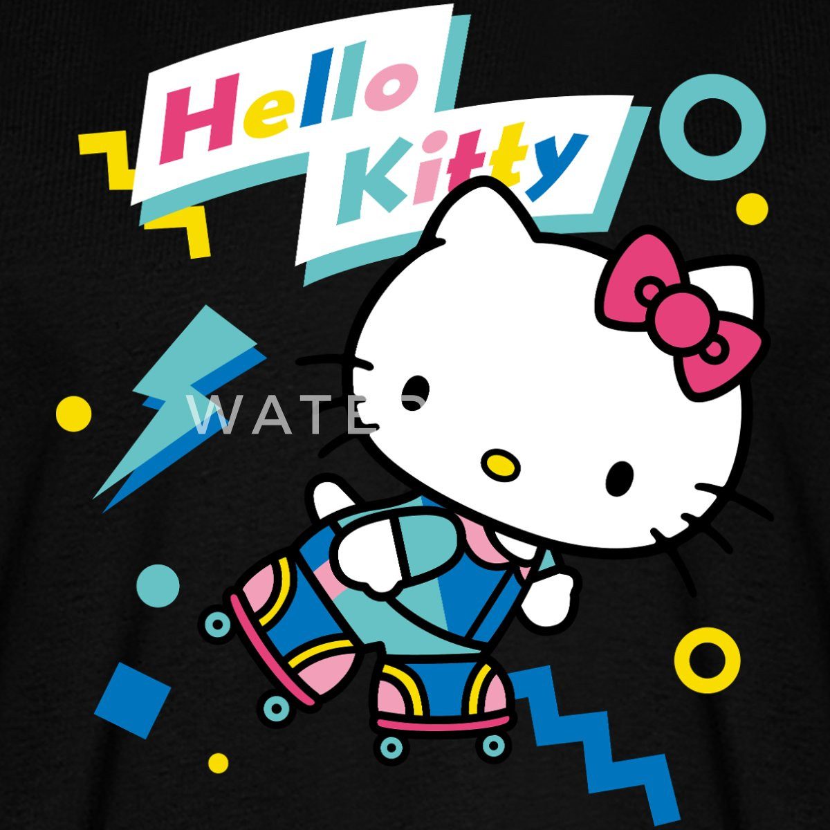 Spreadshirt T-Shirt Hello Kitty 90er Stil Mit Rollschuhen Männer Premium T-Shirt (1-tlg)